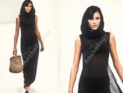 Dolce & Gabbana Spring-Summer 1996 black hooded evening dress
