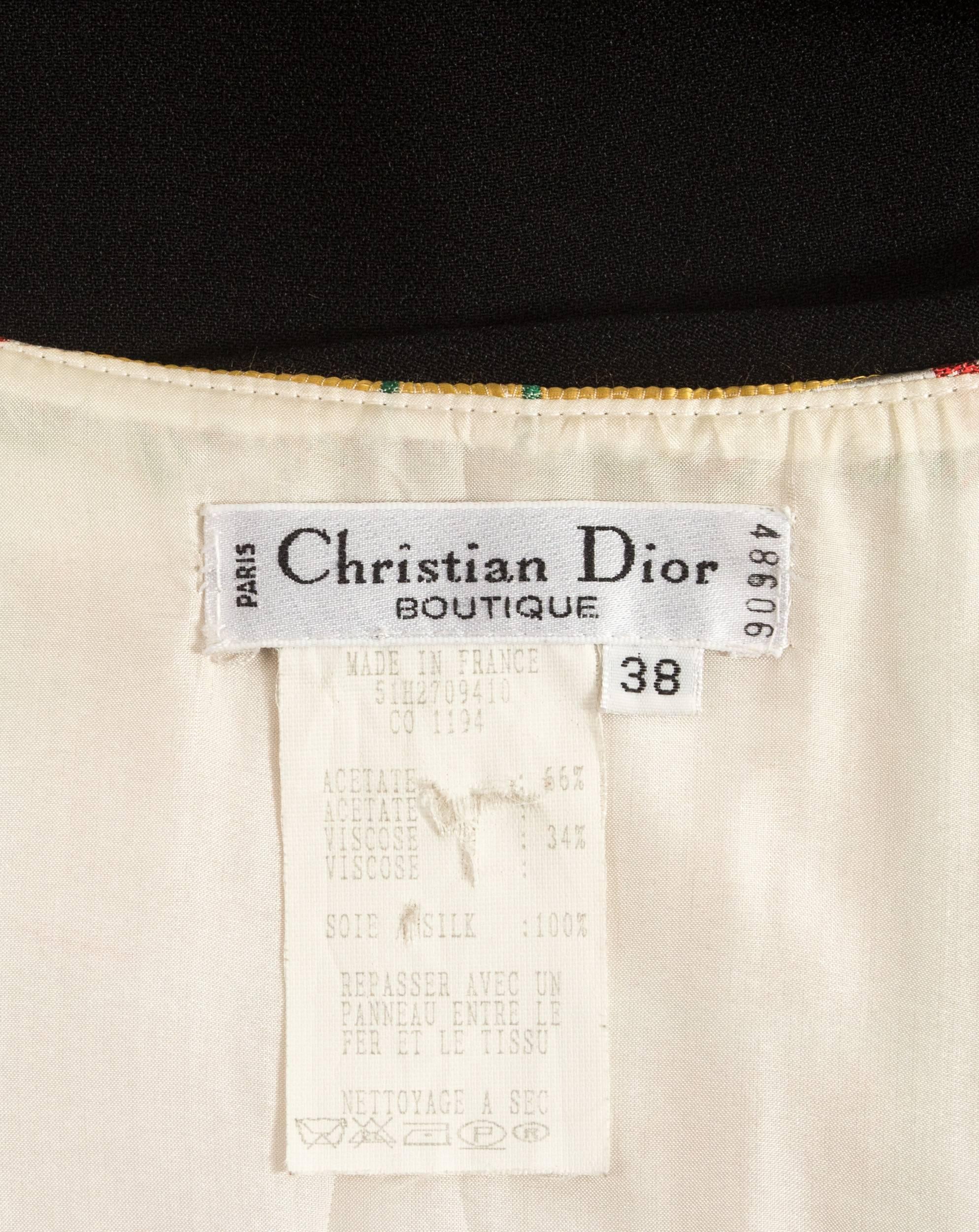 Black Christian Dior Autumn-Winter 1995 silk strapless evening dress