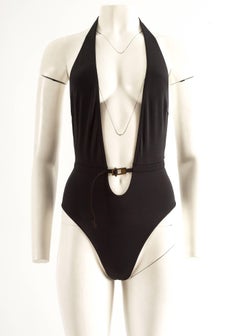 Tom Ford for Gucci Spring-Summer 2000 black halter neck bodysuit
