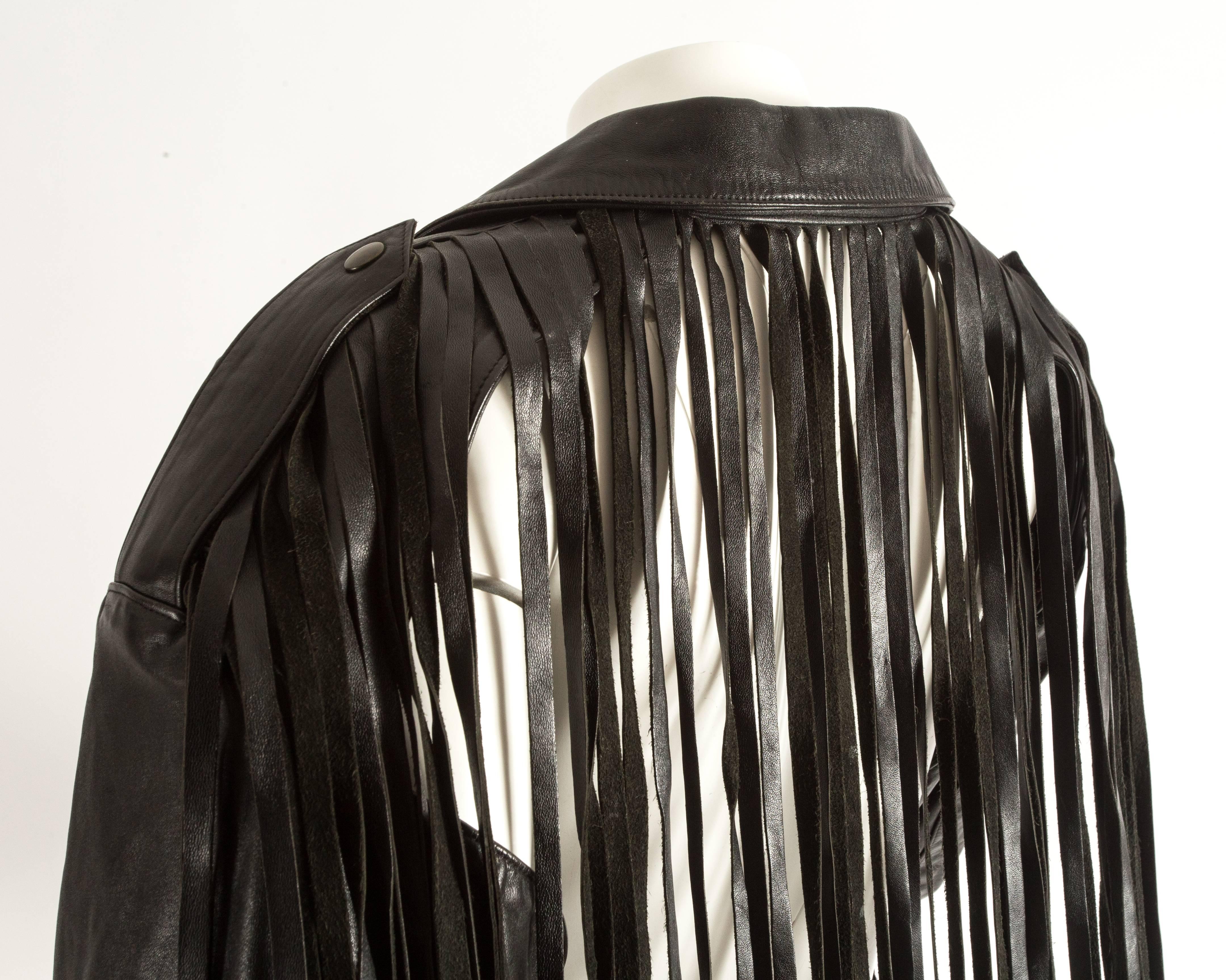 Jean Paul Gaultier Spring-Summer 1985 fringed leather jacket with open back  2