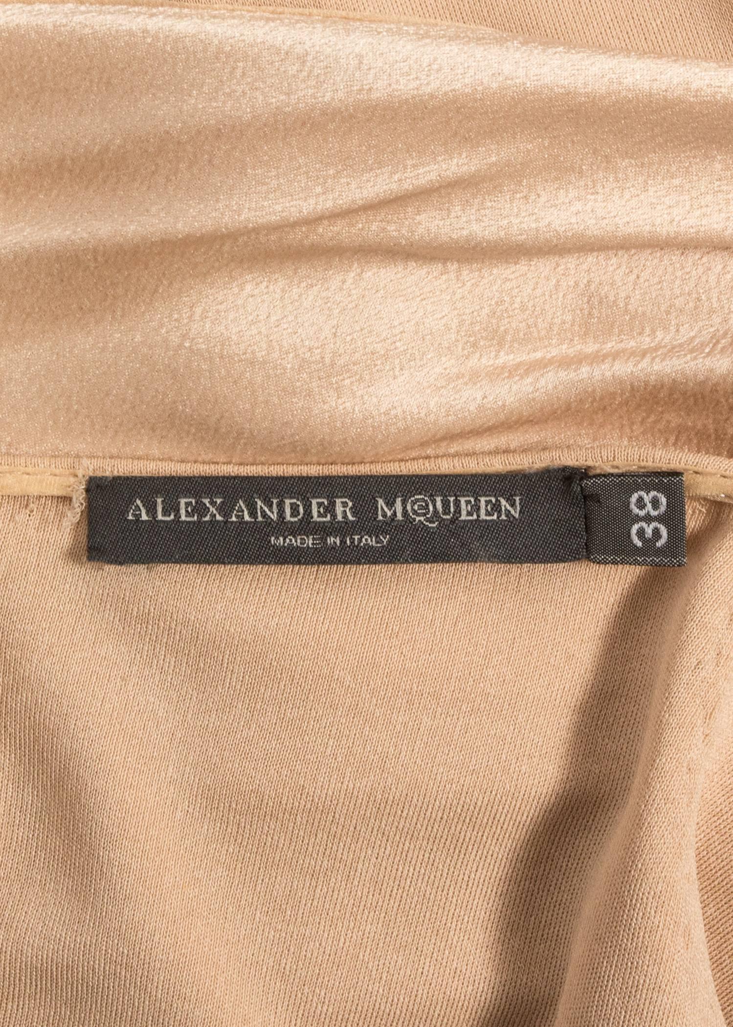 Alexander McQueen Autumn-Winter 2004 nude silk cocktail dress 3