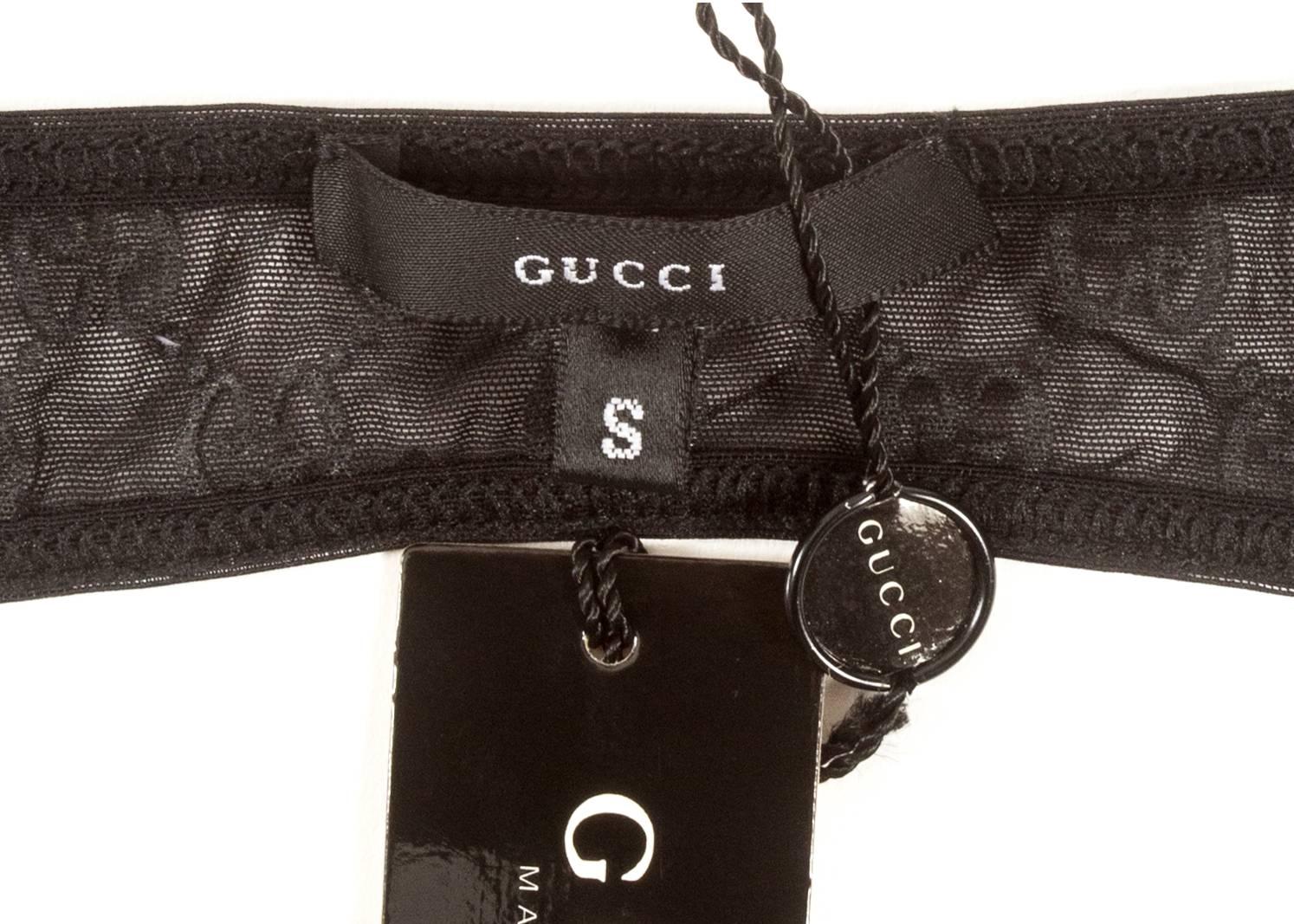 Tom Ford for Gucci black sheer net monogram bra, Spring-Summer 1998  In New Condition In London, GB