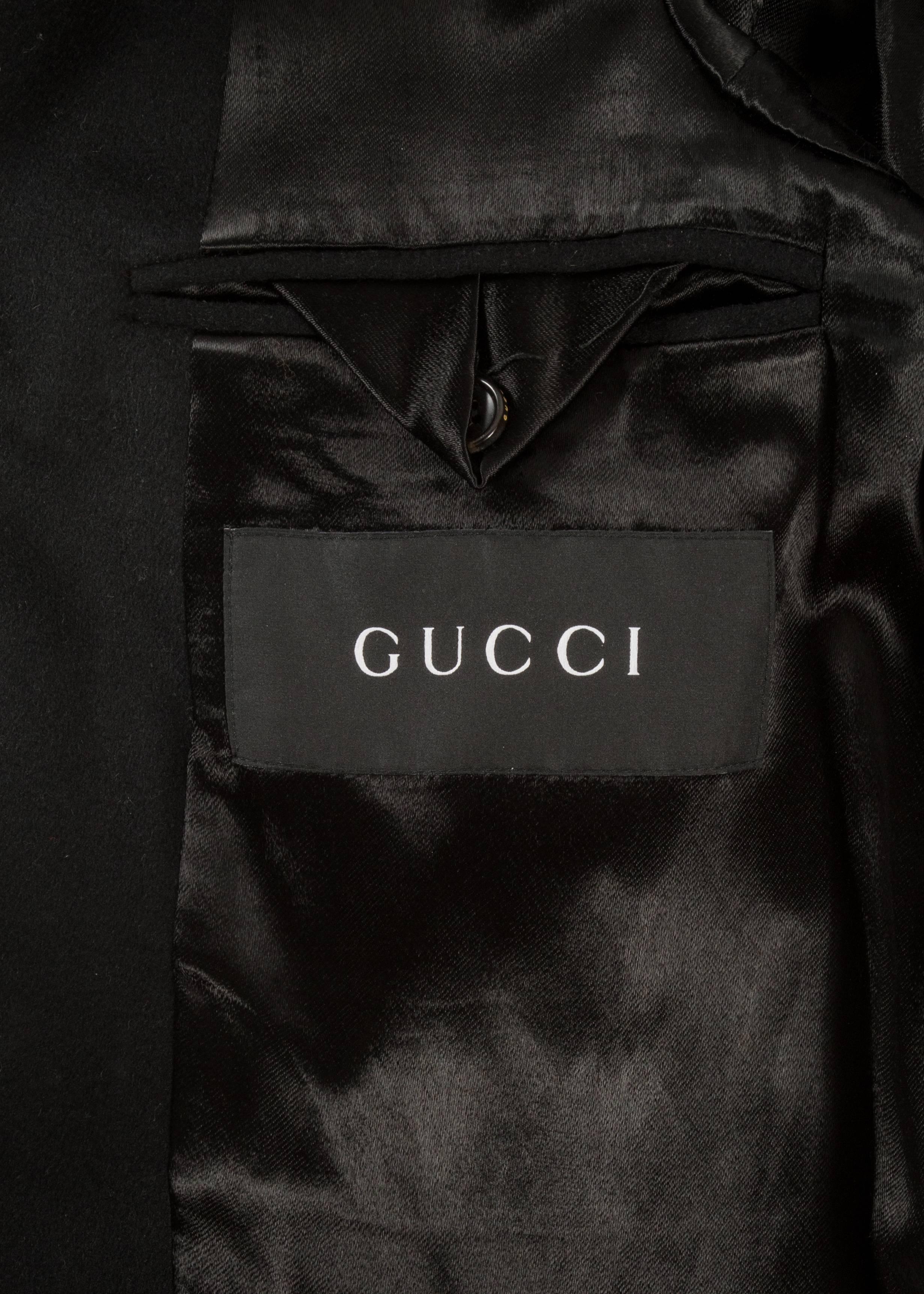 Black Gucci Autumn-Winter 2006 Men's black wool evening coat  For Sale