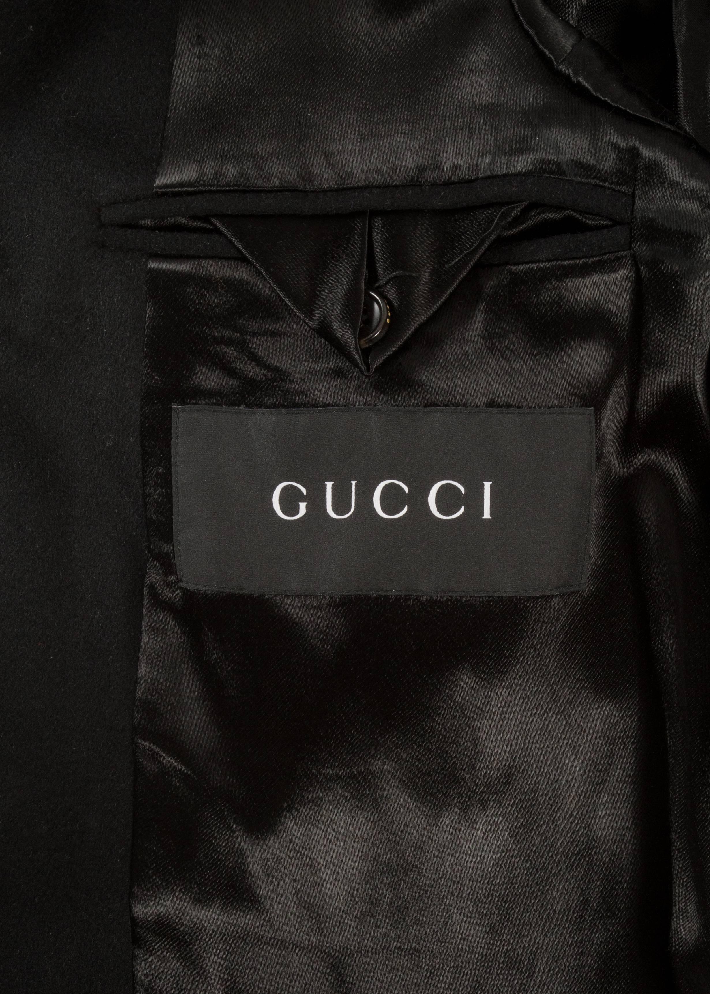 Black Gucci Autumn-Winter 2006 Men's black wool evening coat For Sale