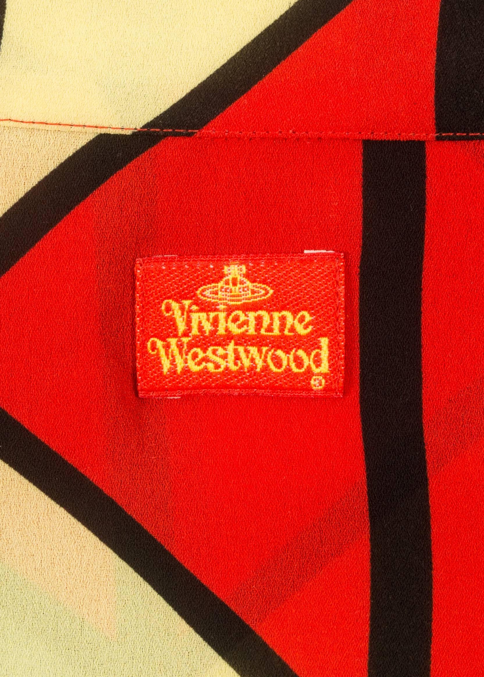 Orange Vivienne Westwood Autumn-Winter 1989 Men's 'Voyage to Cythera' harlequin shirt