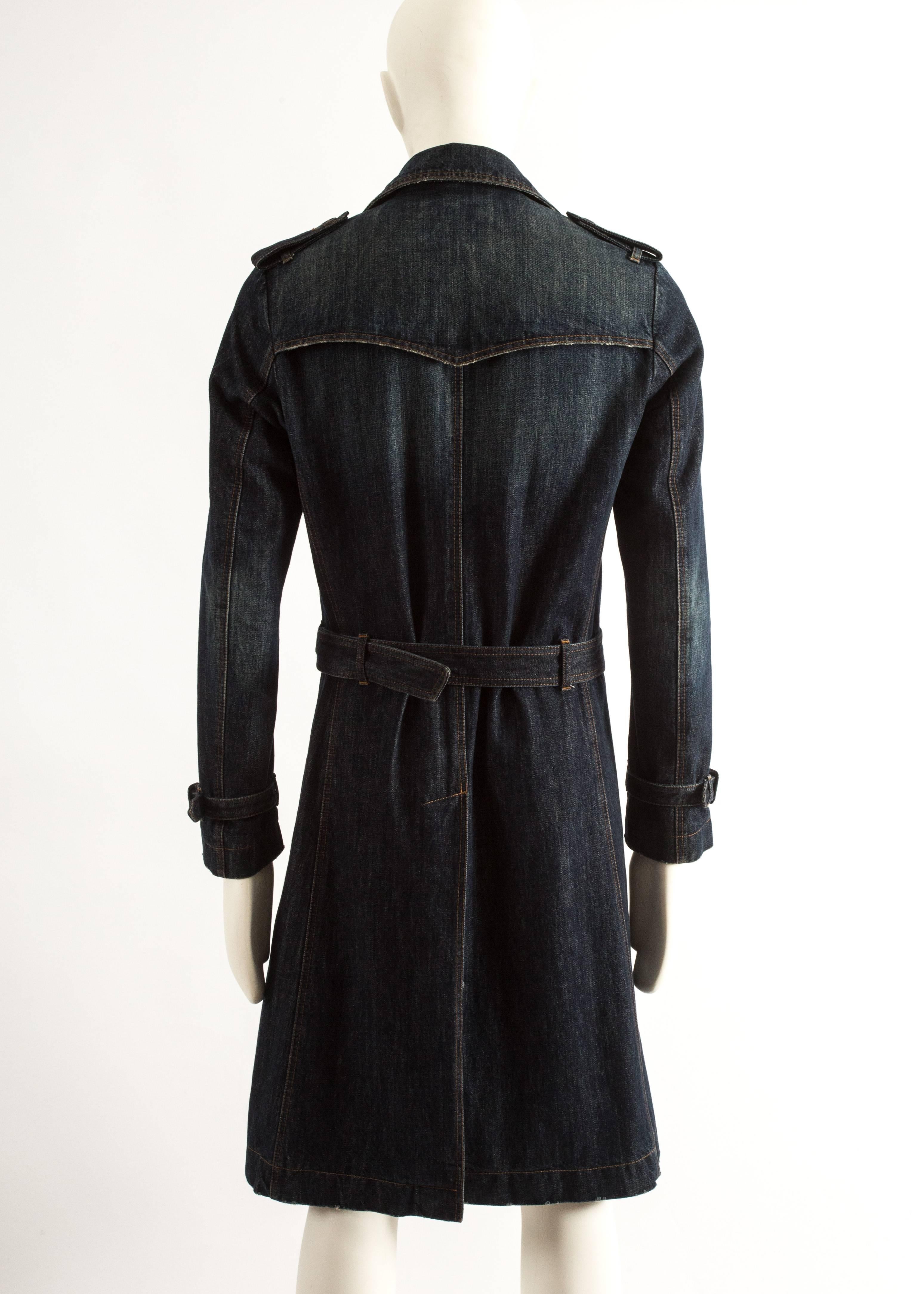 mens denim long coat