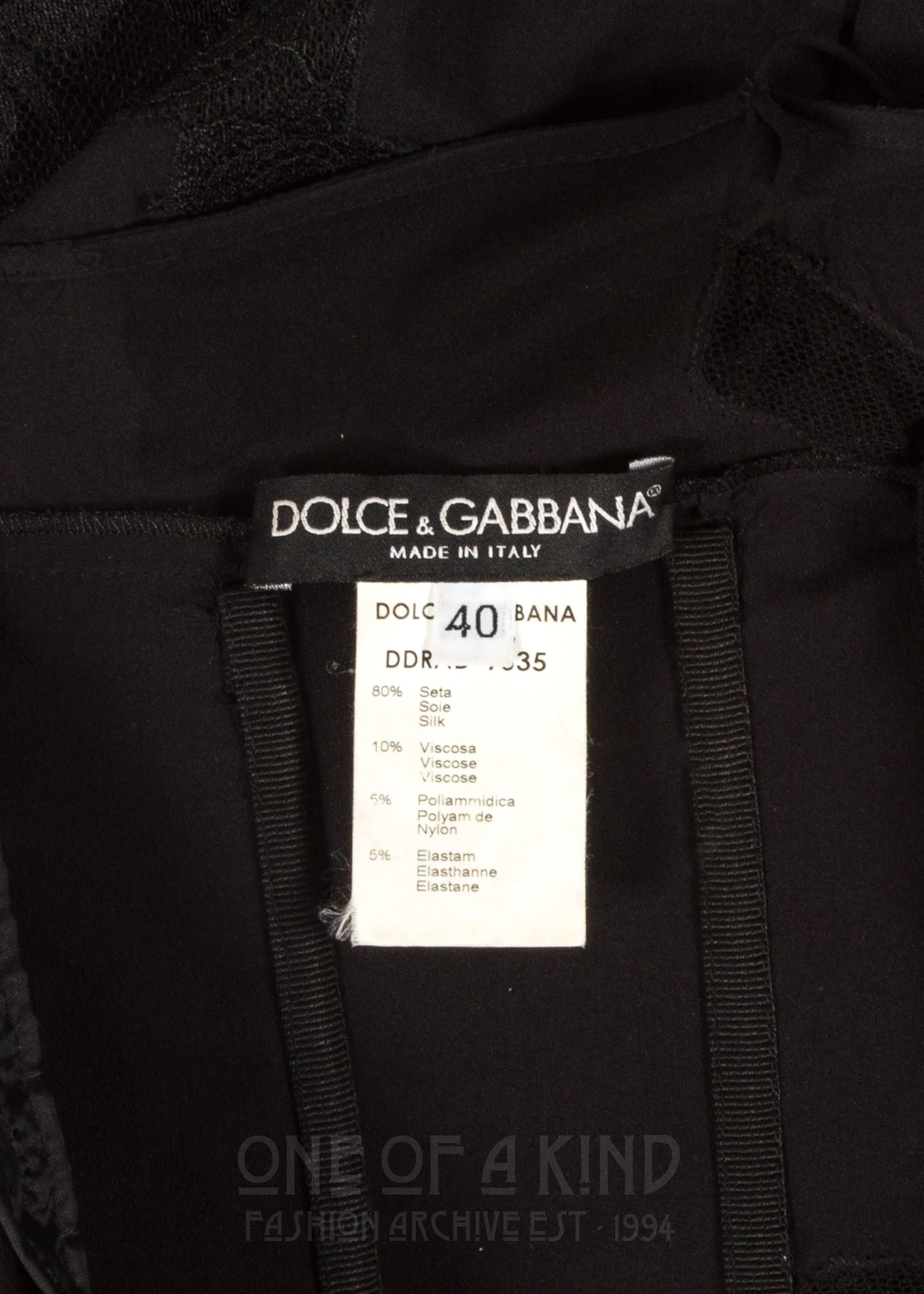 Dolce & Gabbana black lace and chiffon corset evening dress, Spring Summer 2002  3