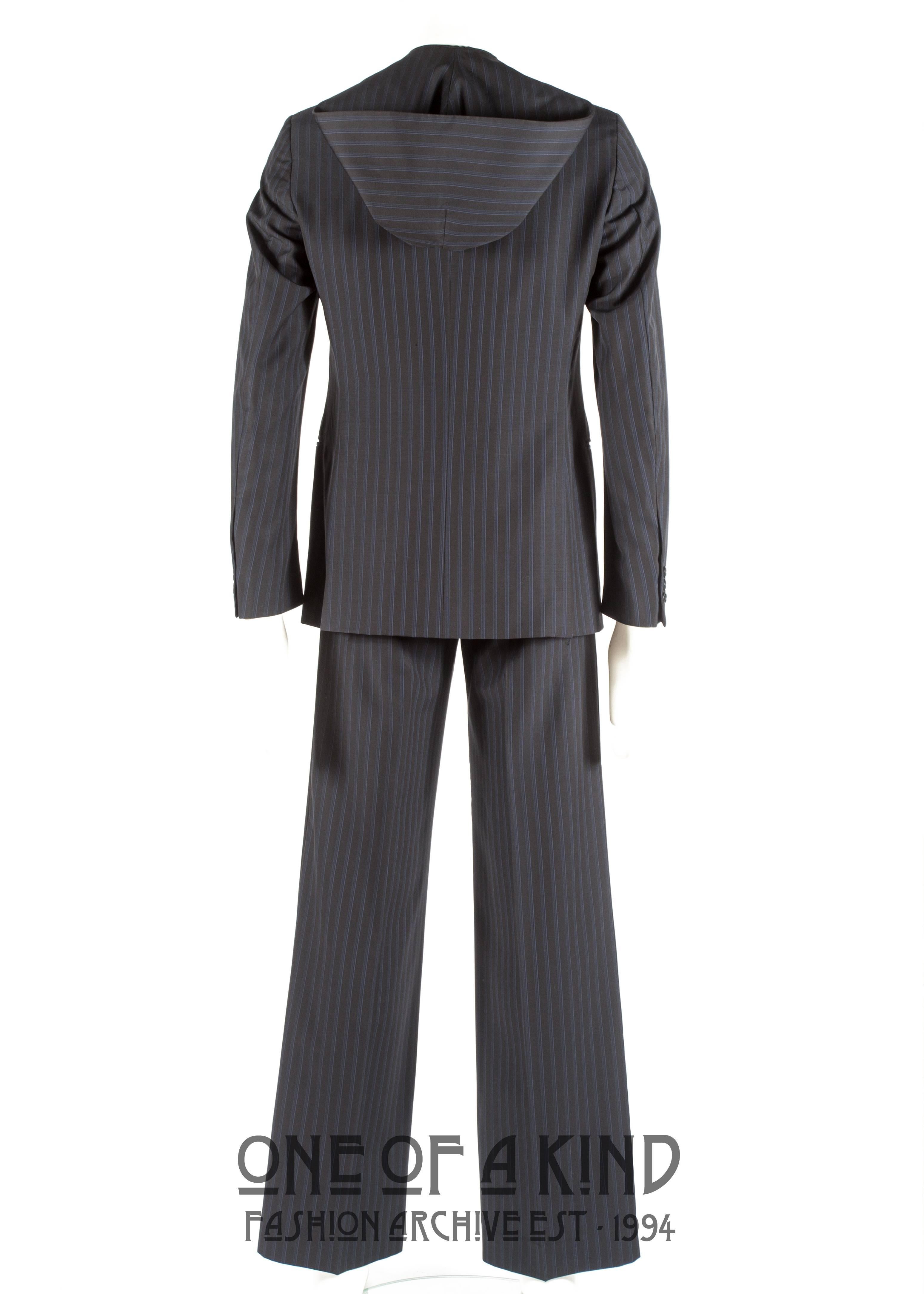 Philip Treacy men's hooded pinstripe suit, Autumn-Winter 2006  2