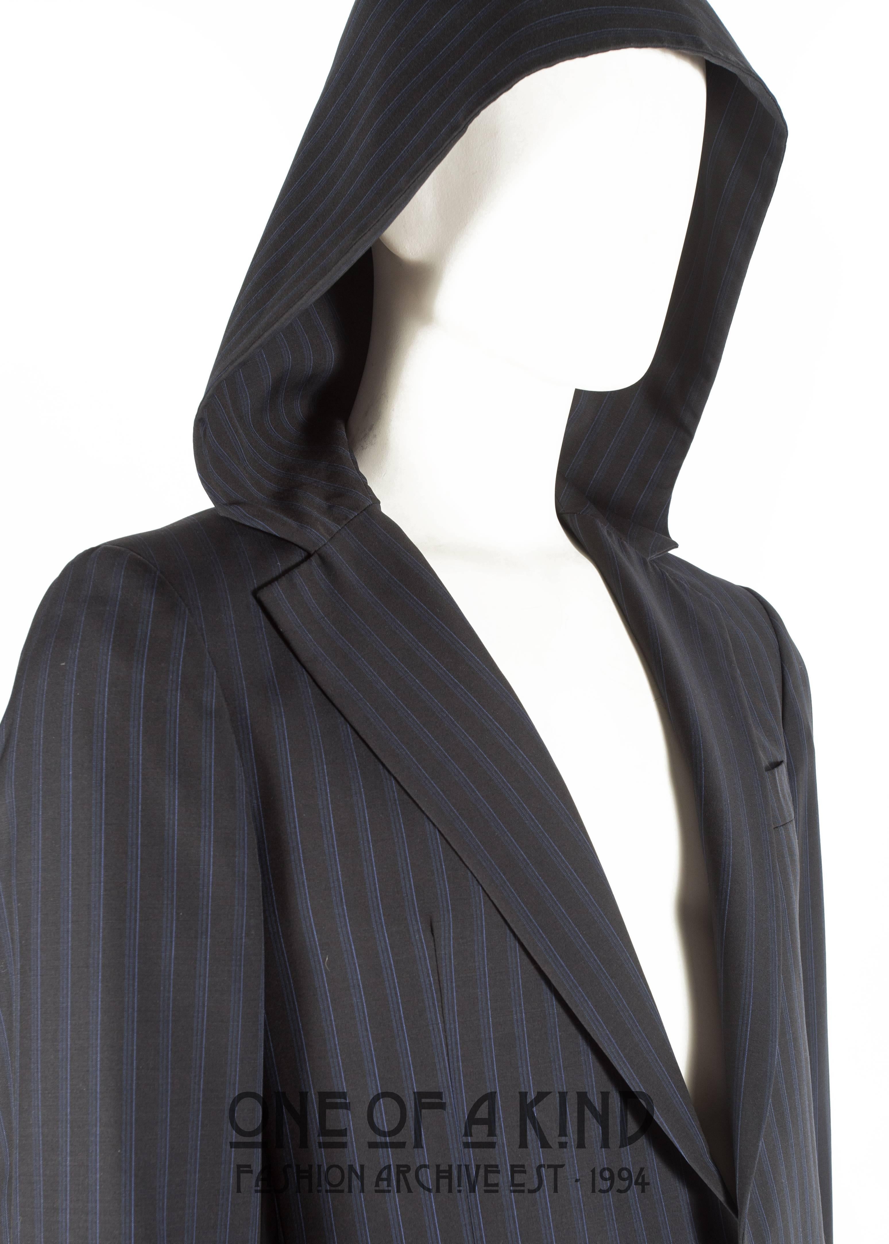 Philip Treacy men's hooded pinstripe suit, Autumn-Winter 2006  1