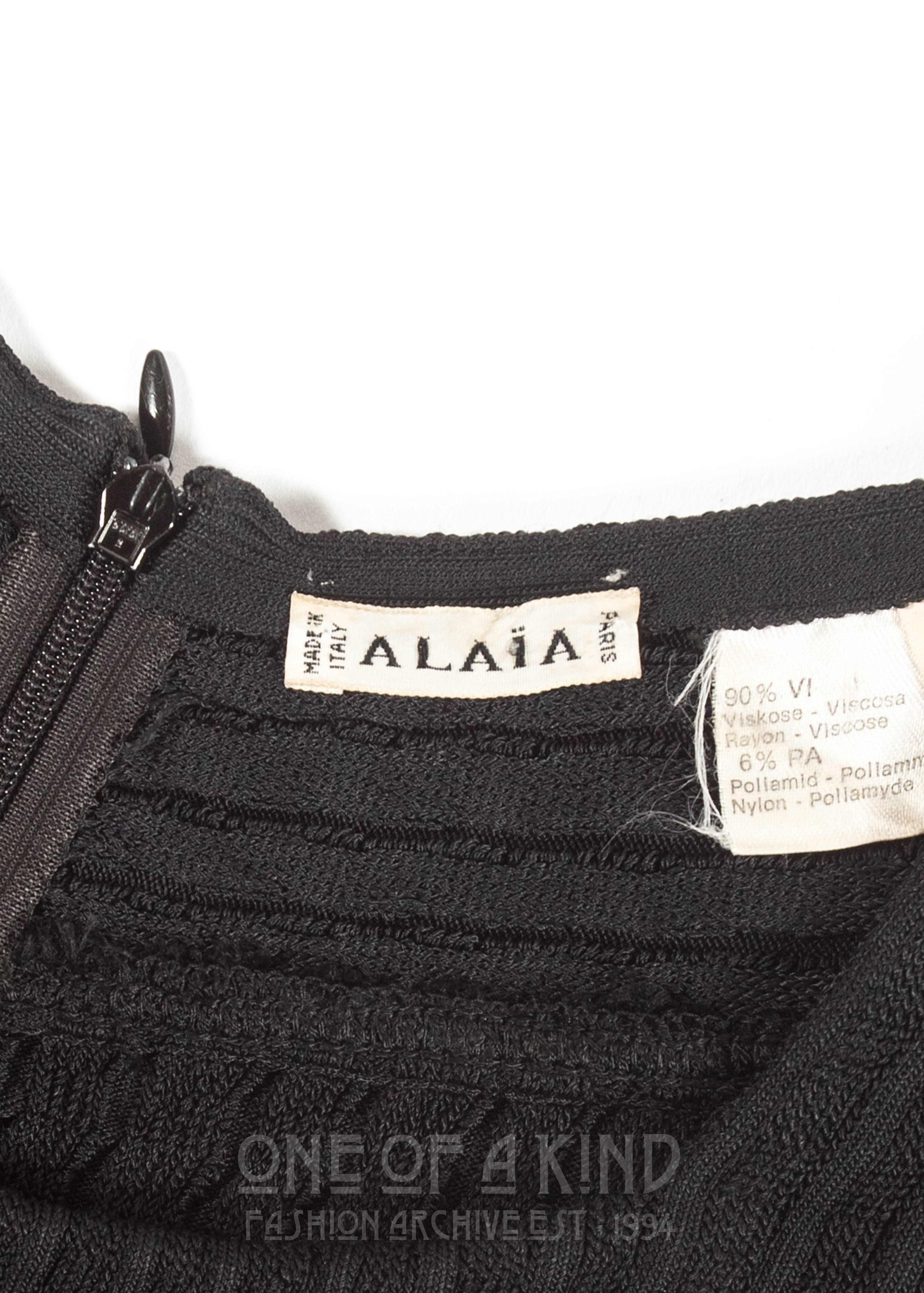 Azzedine Alaia Spring-Summer 1992 black crochet knit maxi dress In Good Condition In London, GB