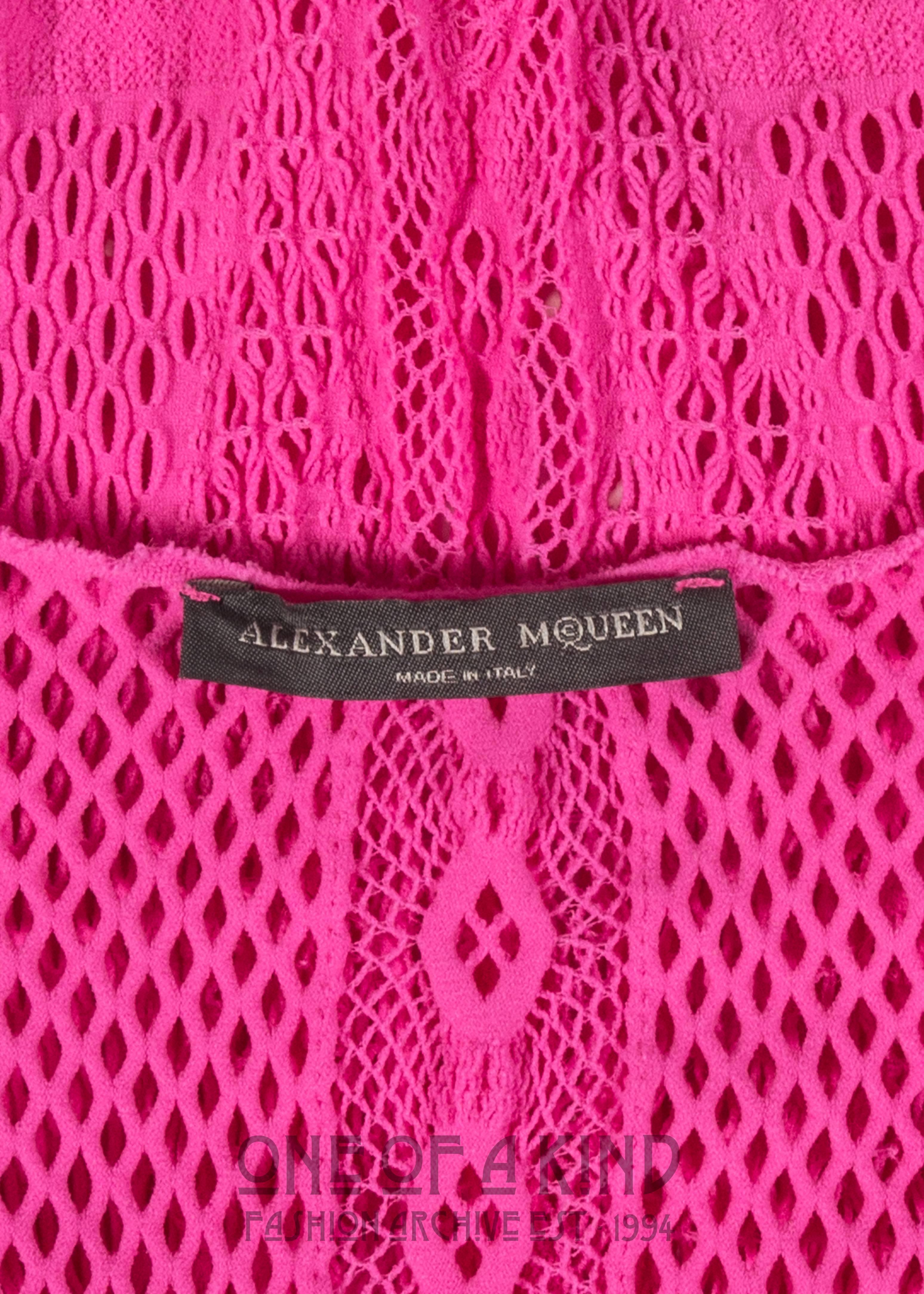Alexander McQueen hot pink bodysuit, Spring-Summer 2004 In Excellent Condition In London, GB