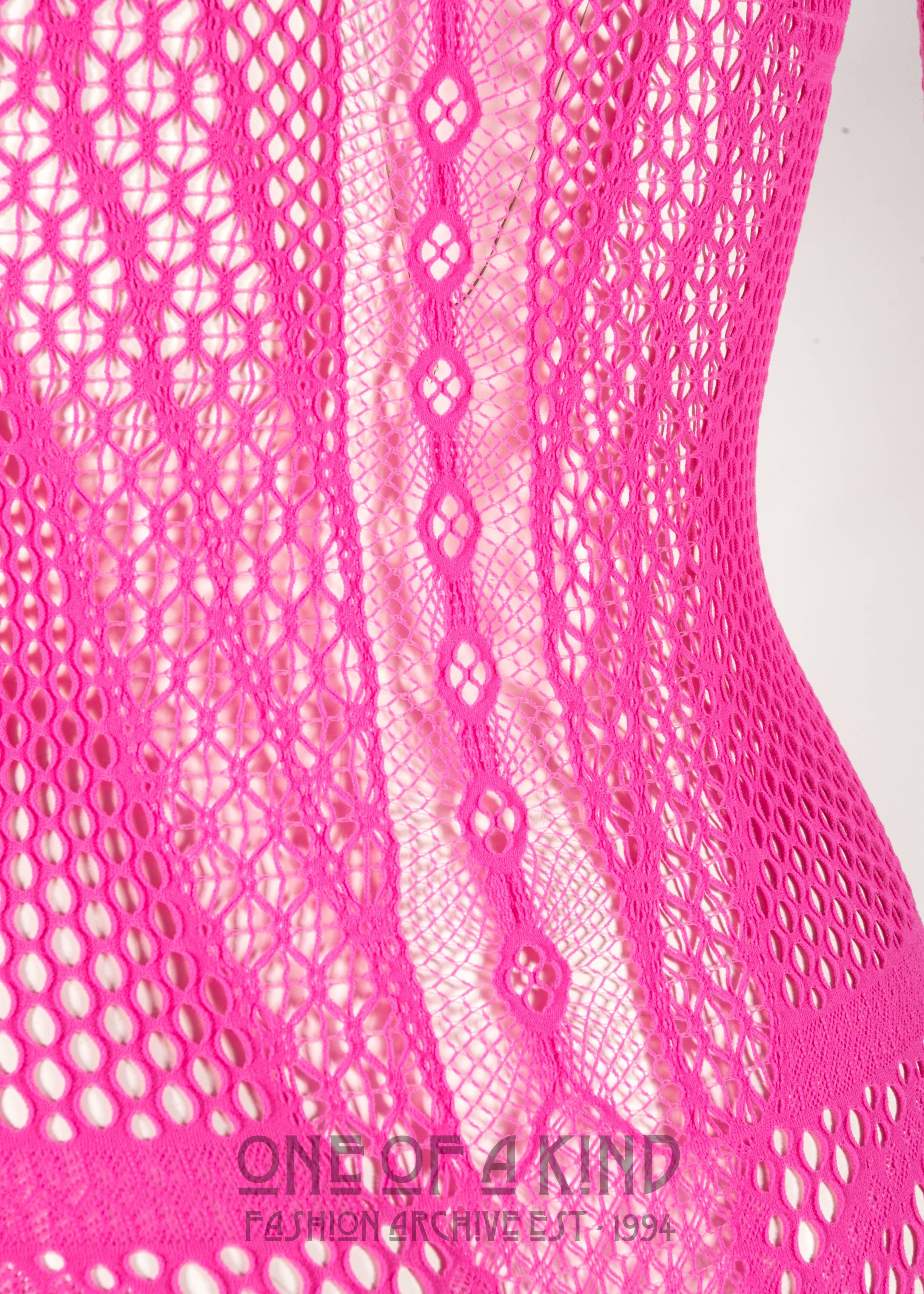 neon pink bodysuit long sleeve