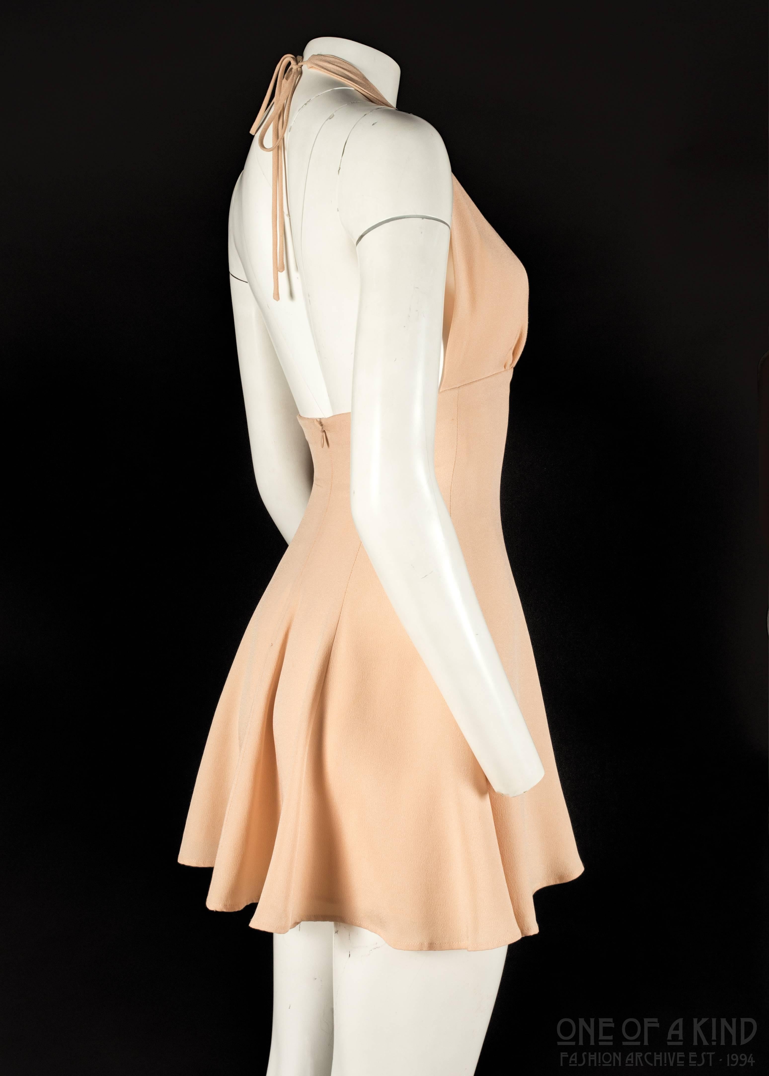 Orange Dolce & Gabbana pale pink crepe halter-neck mini dress, Spring-Summer 1992