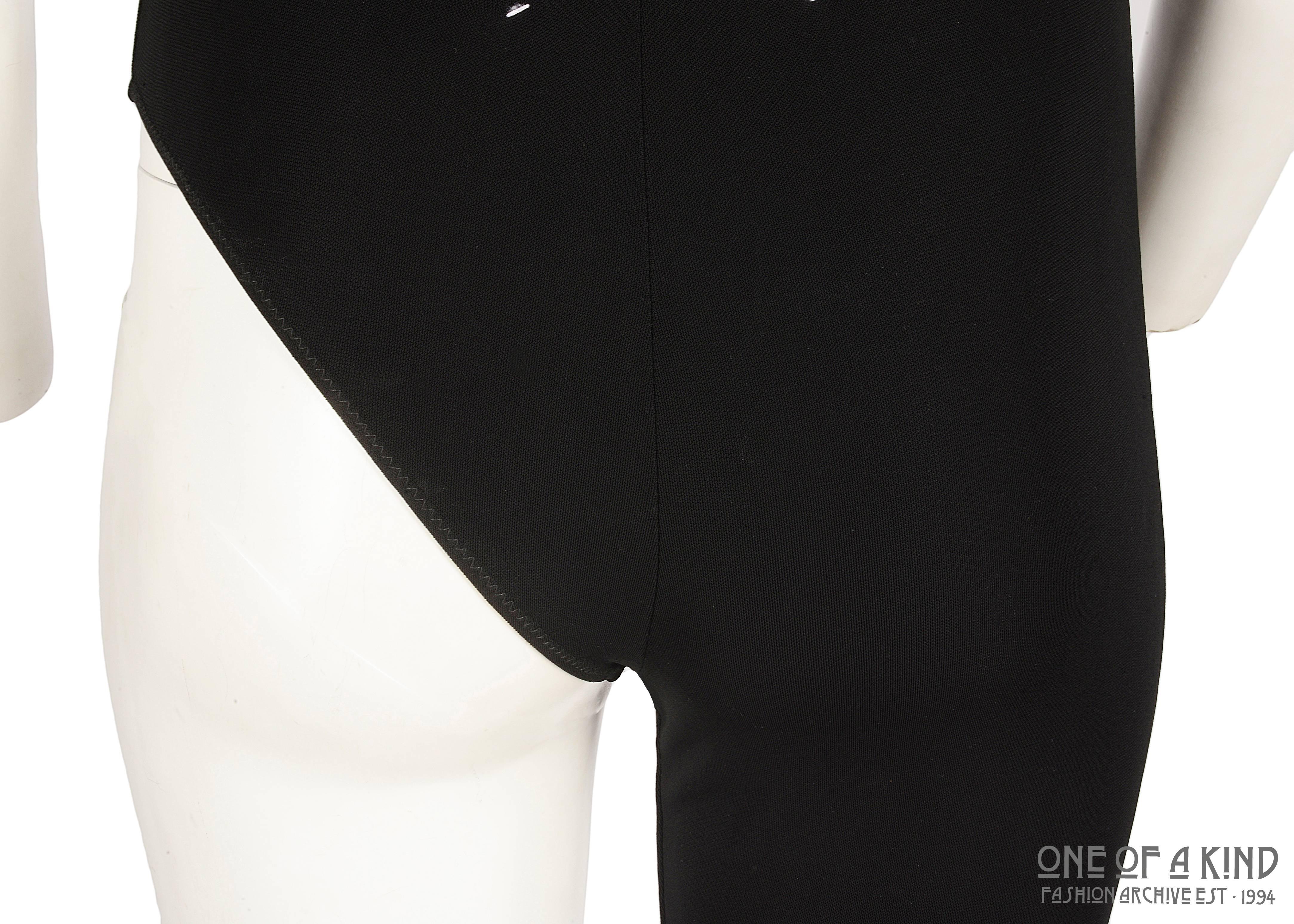 Margiela Défilé black viscose spandex one leg strapless jumpsuit  In New Condition In London, GB