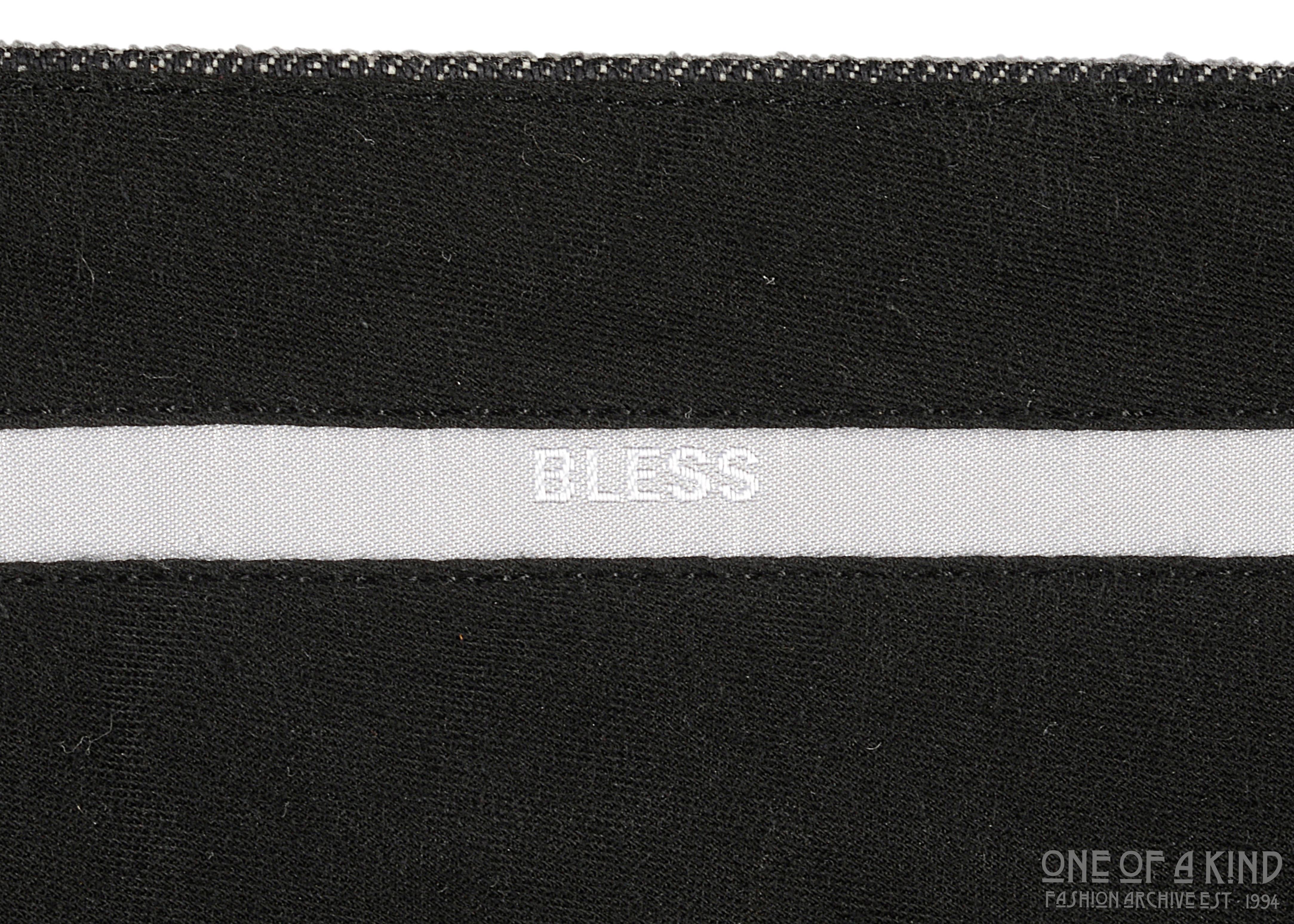 Black BLESS N° 34 black denim jeans with attached lycra tights