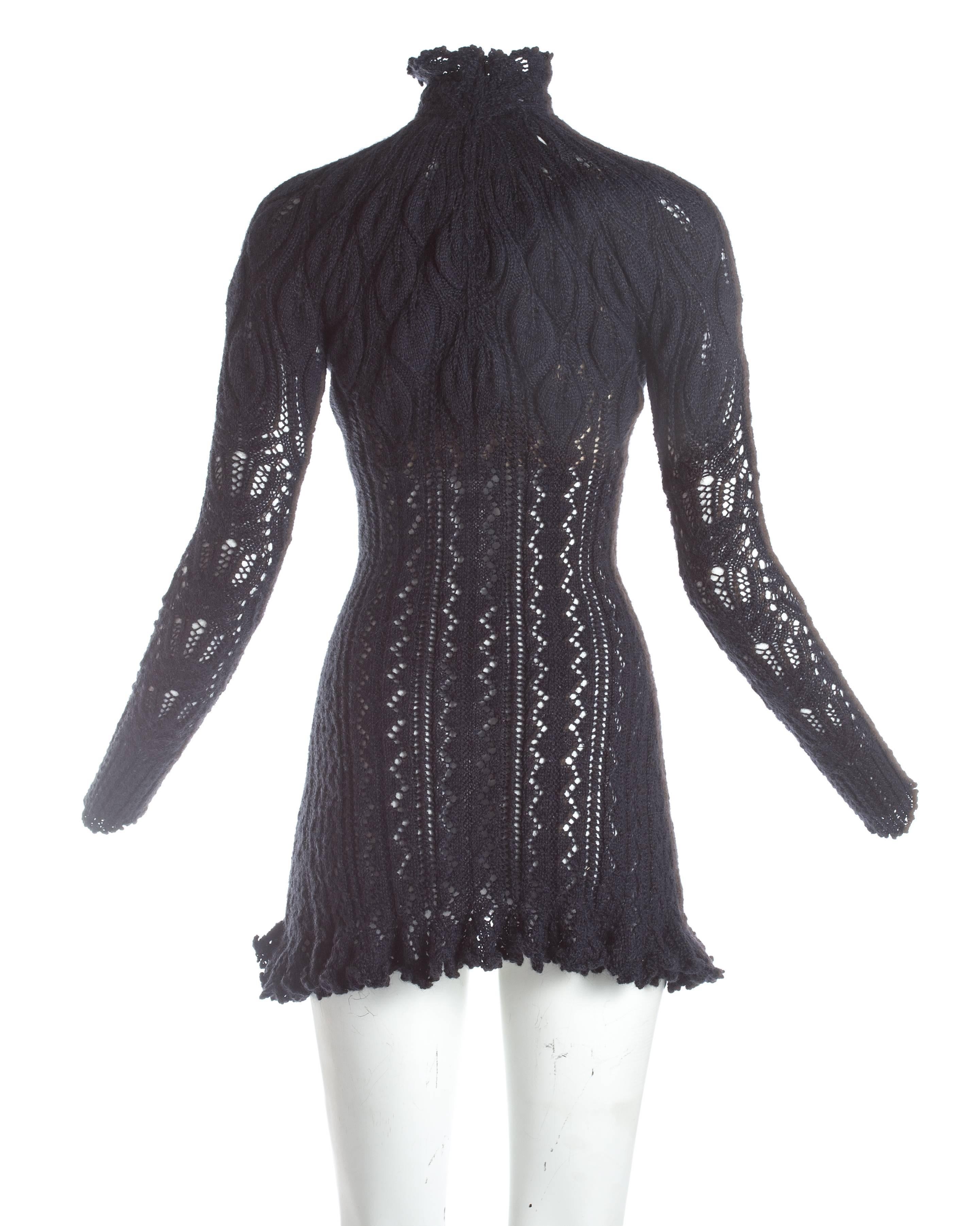 Black Vivienne Westwood knitted mini dress with internal corset, A / W 1993