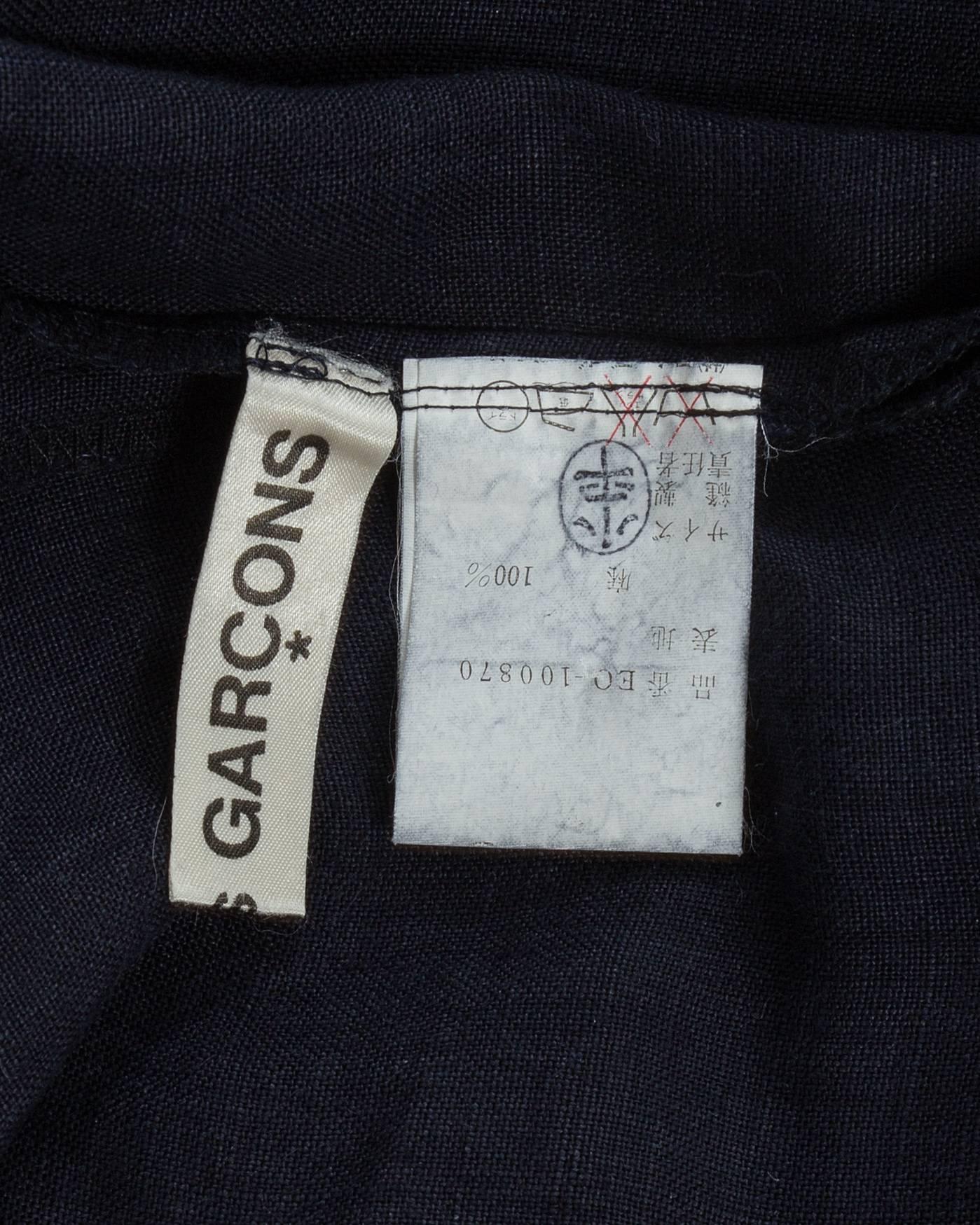 Comme des Garcons indigo linen oversized draped dress, S / S 1984 2