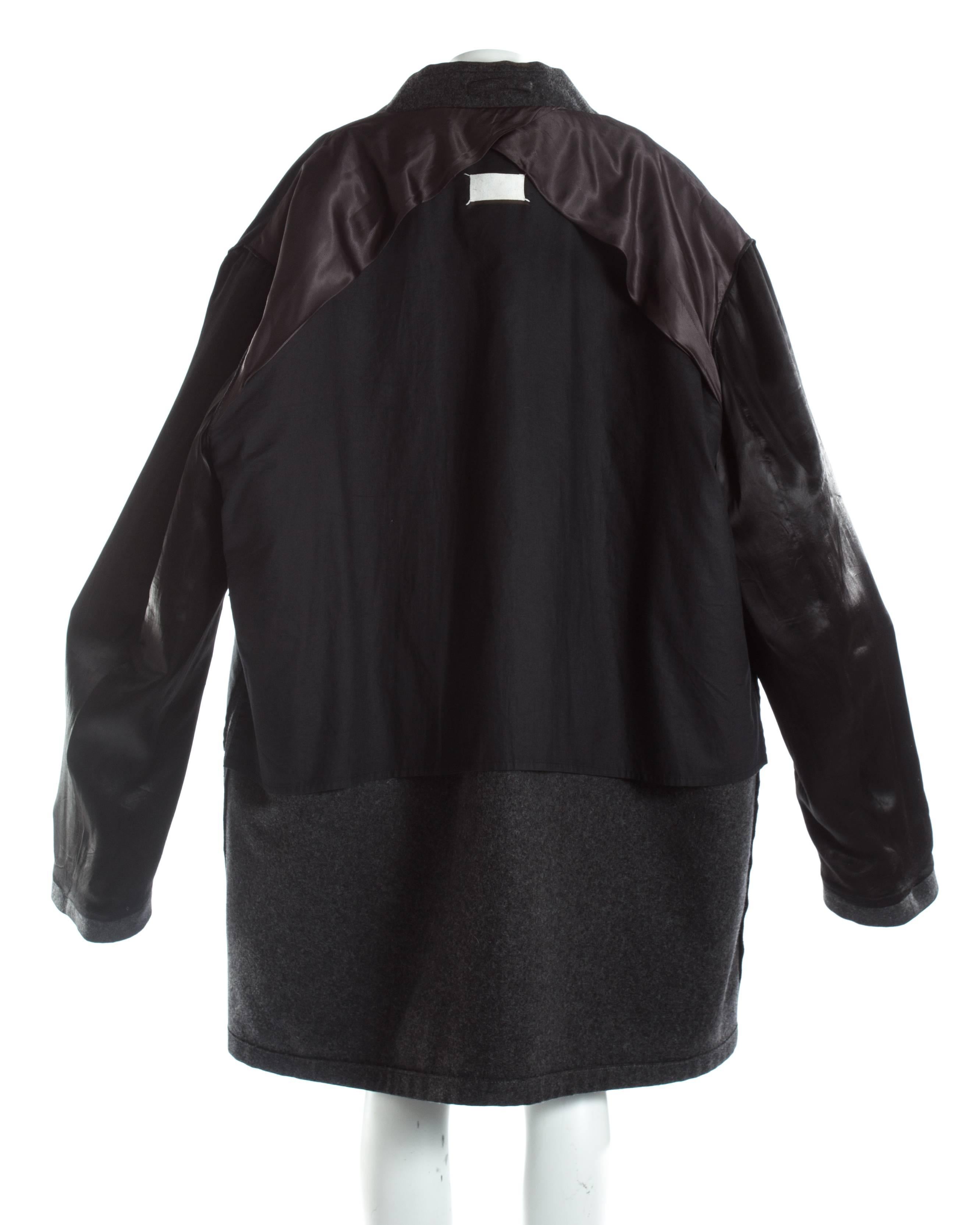 Margiela charcoal melton wool overcoat, A / W 2000 3