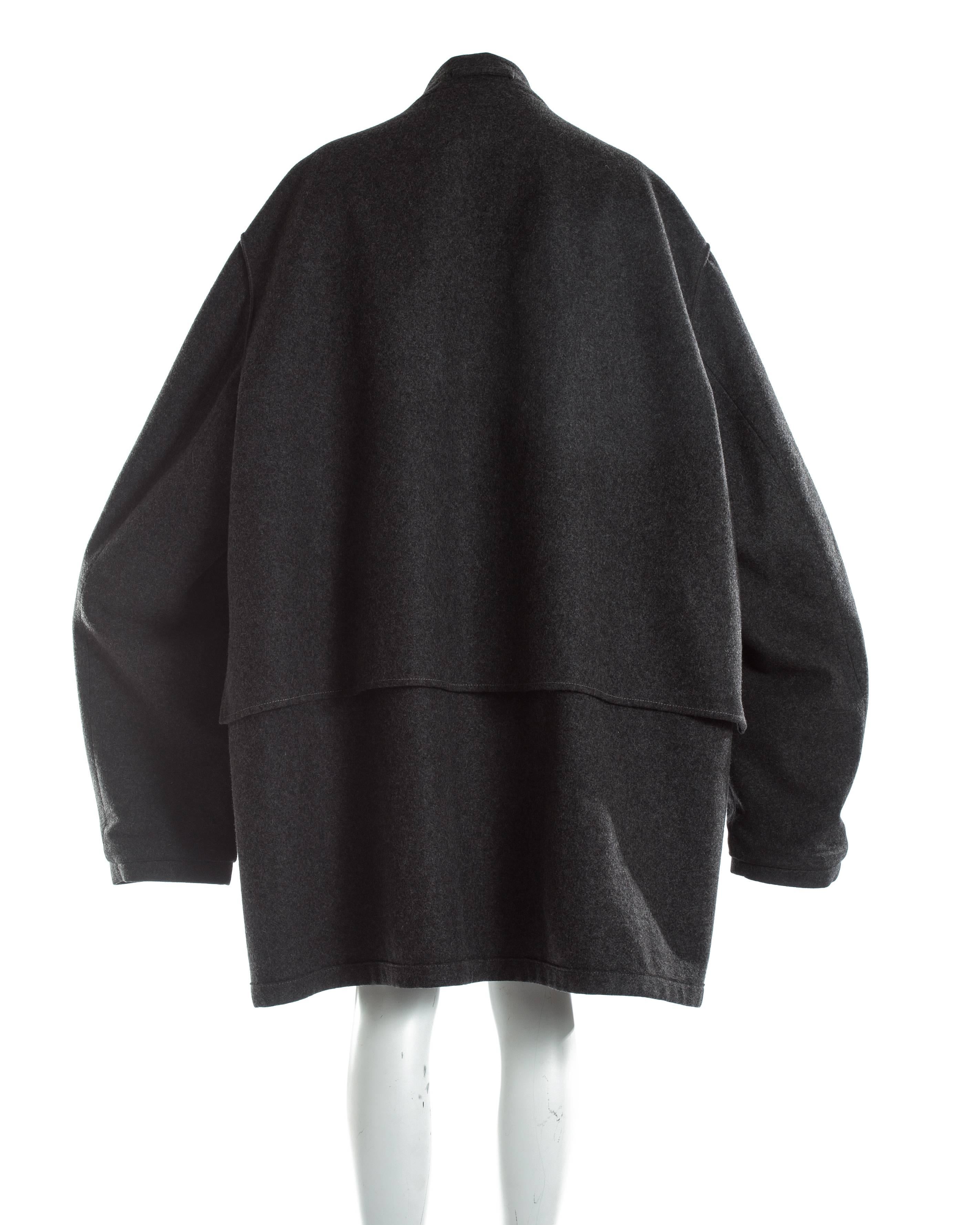 Margiela charcoal melton wool overcoat, A / W 2000 1