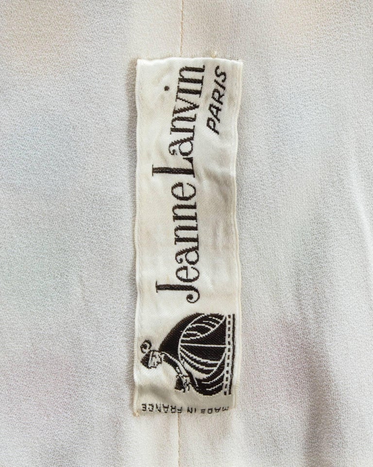 Blouse Vintage Jeanne Lanvin - Taille 38 - Orange Pâle Et Noir - Occasion Très Bon état