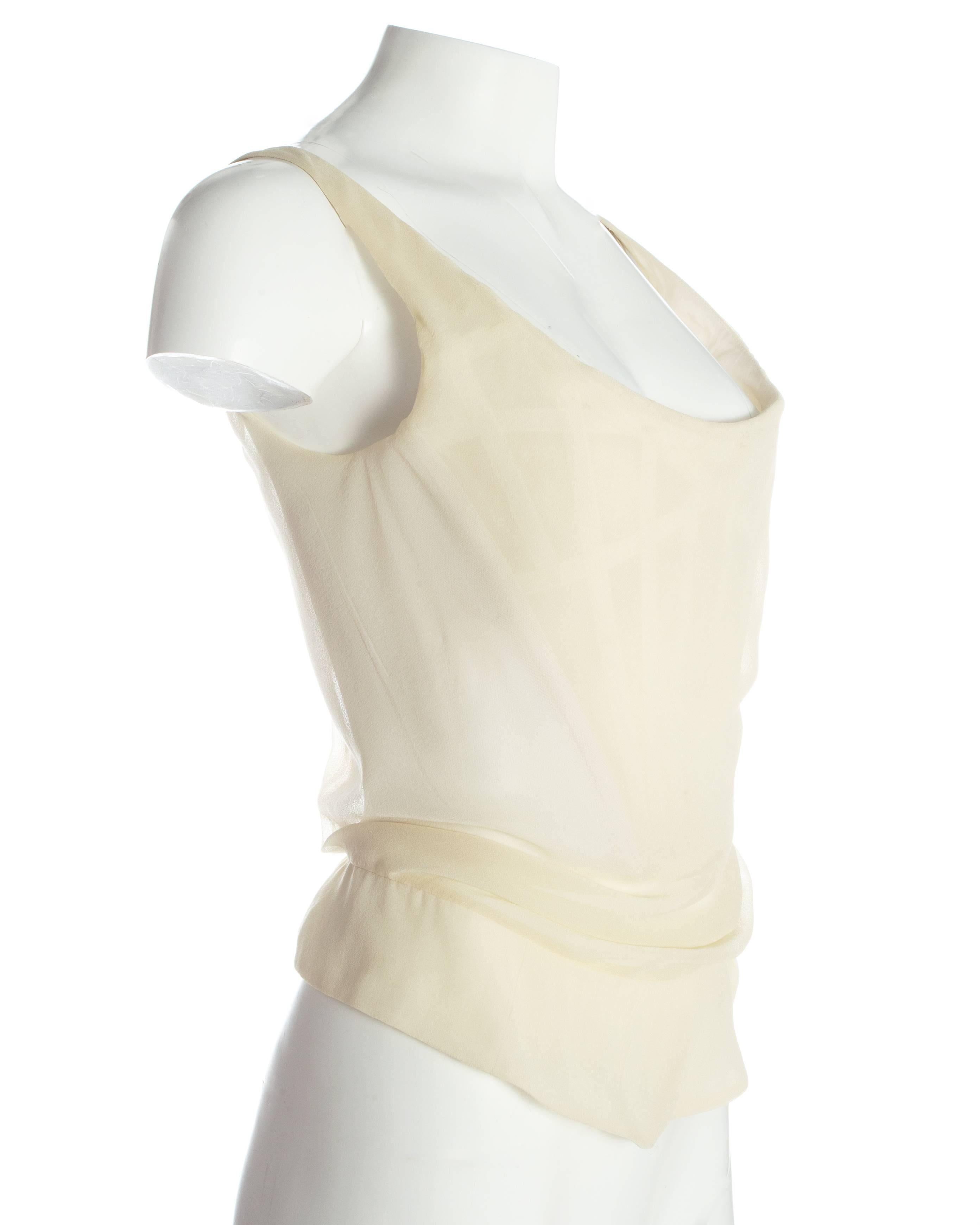 Vivienne Westwood ivory silk chiffon draped corset, c. 1990s In Excellent Condition In London, GB