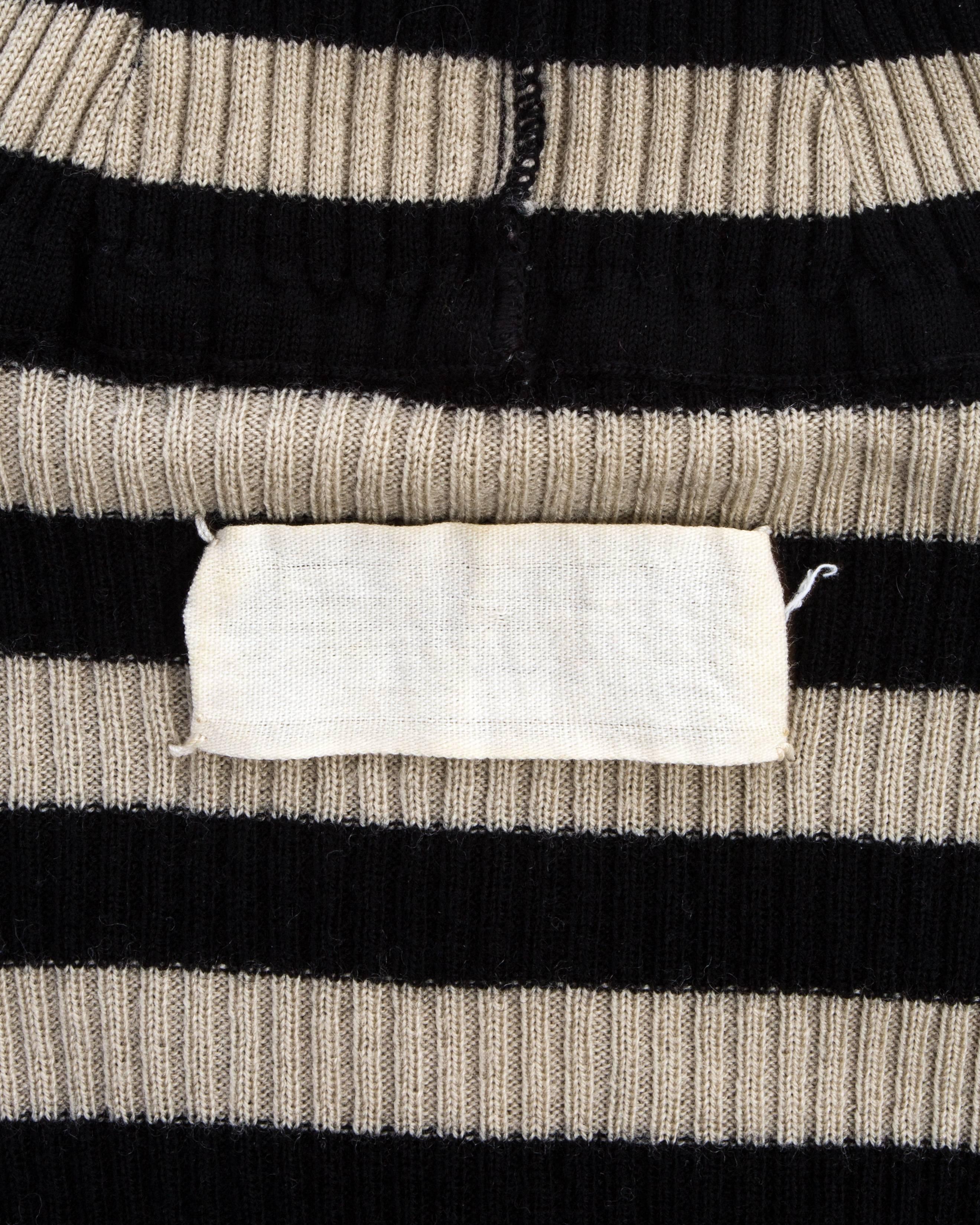 Margiela striped sweater with leather elbow patches and inverted darts, A/W 1989 3