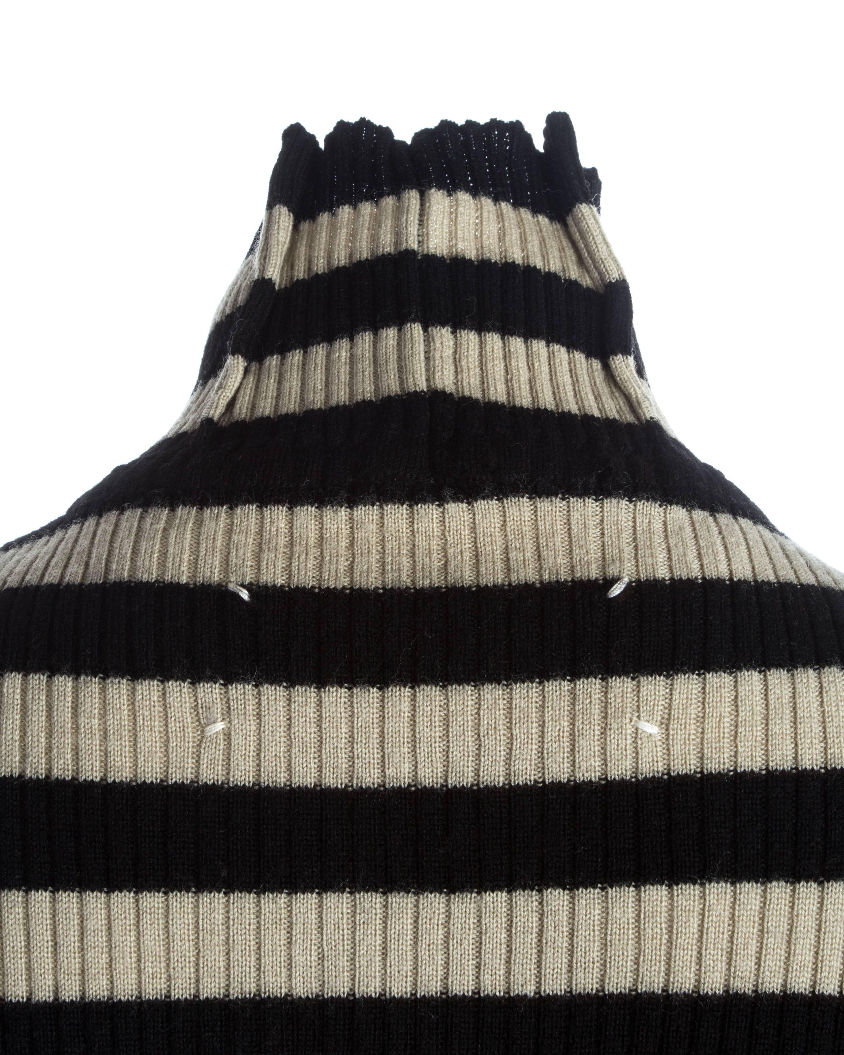 Margiela striped sweater with leather elbow patches and inverted darts, A/W 1989 2