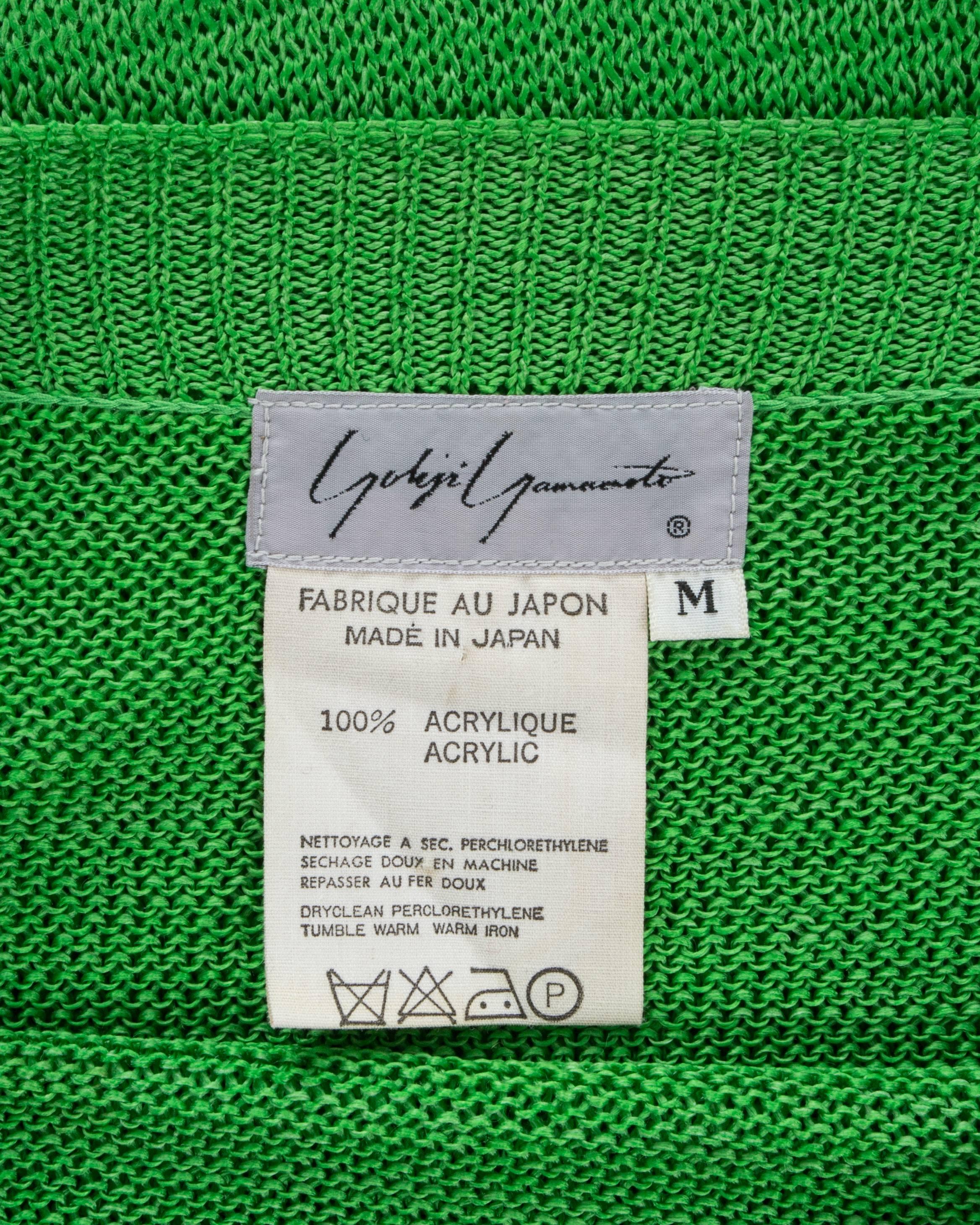 Yohji Yamamoto green acrylic knitted oversized sweater with zippers, A / W 1986 3