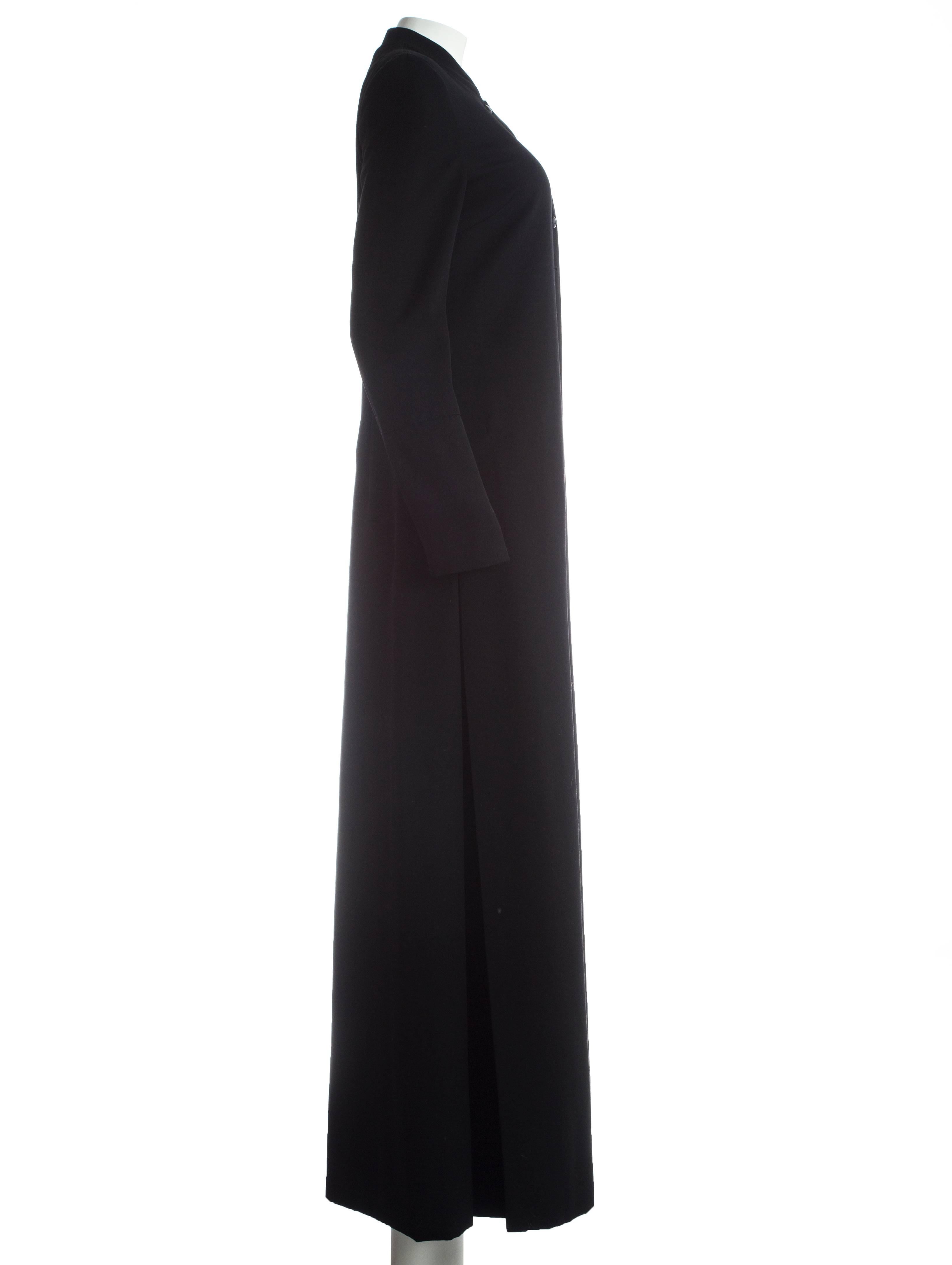 Dolce & Gabbana black wool 23 button maxi priest coat, A/W 1998 1