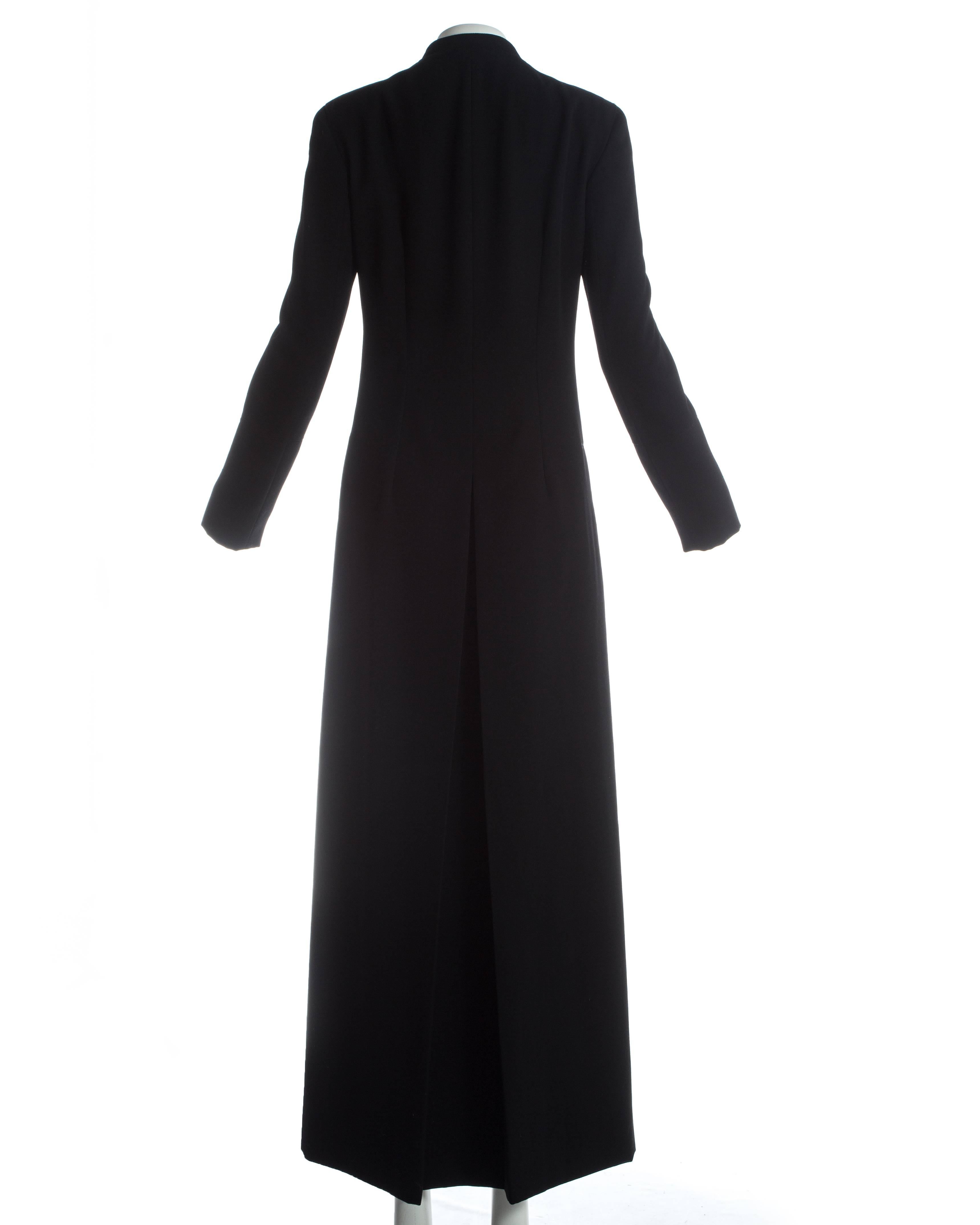 Dolce & Gabbana black wool 23 button maxi priest coat, A/W 1998 2