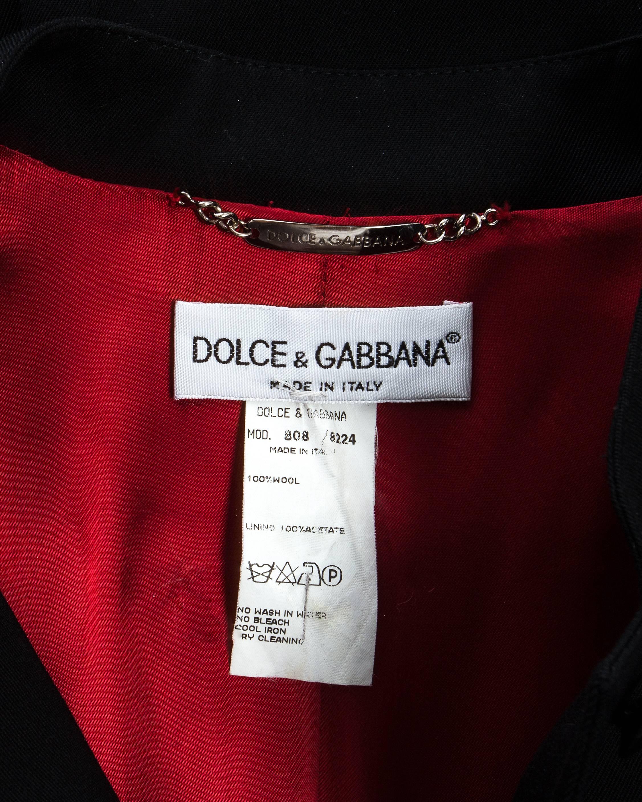 Dolce & Gabbana black wool 23 button maxi priest coat, A/W 1998 3