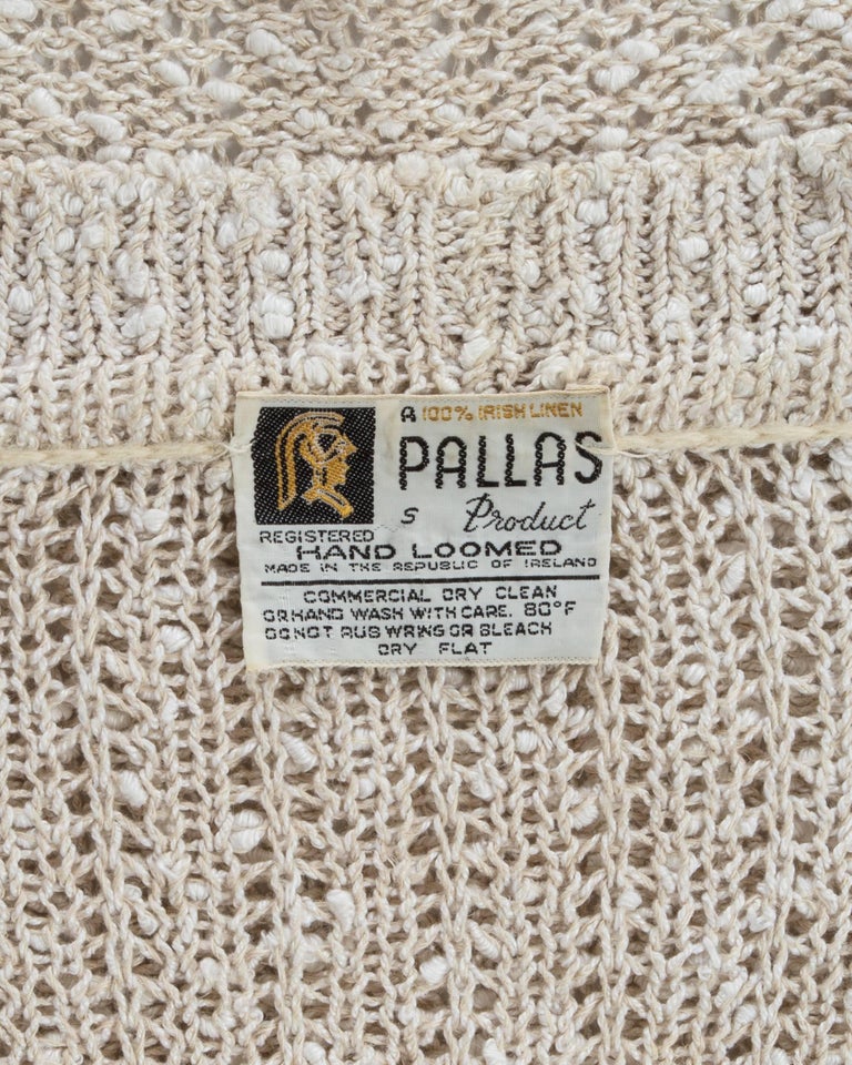 Hand loomed Irish linen summer skirt and cardigan ensemble, c. 1970 For