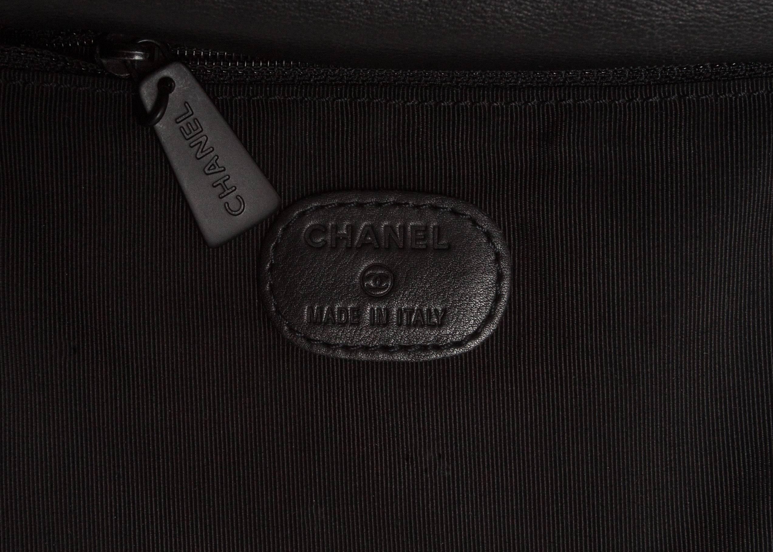 Chanel black leather flap bag with adjustable waist belt, c. 1999 2