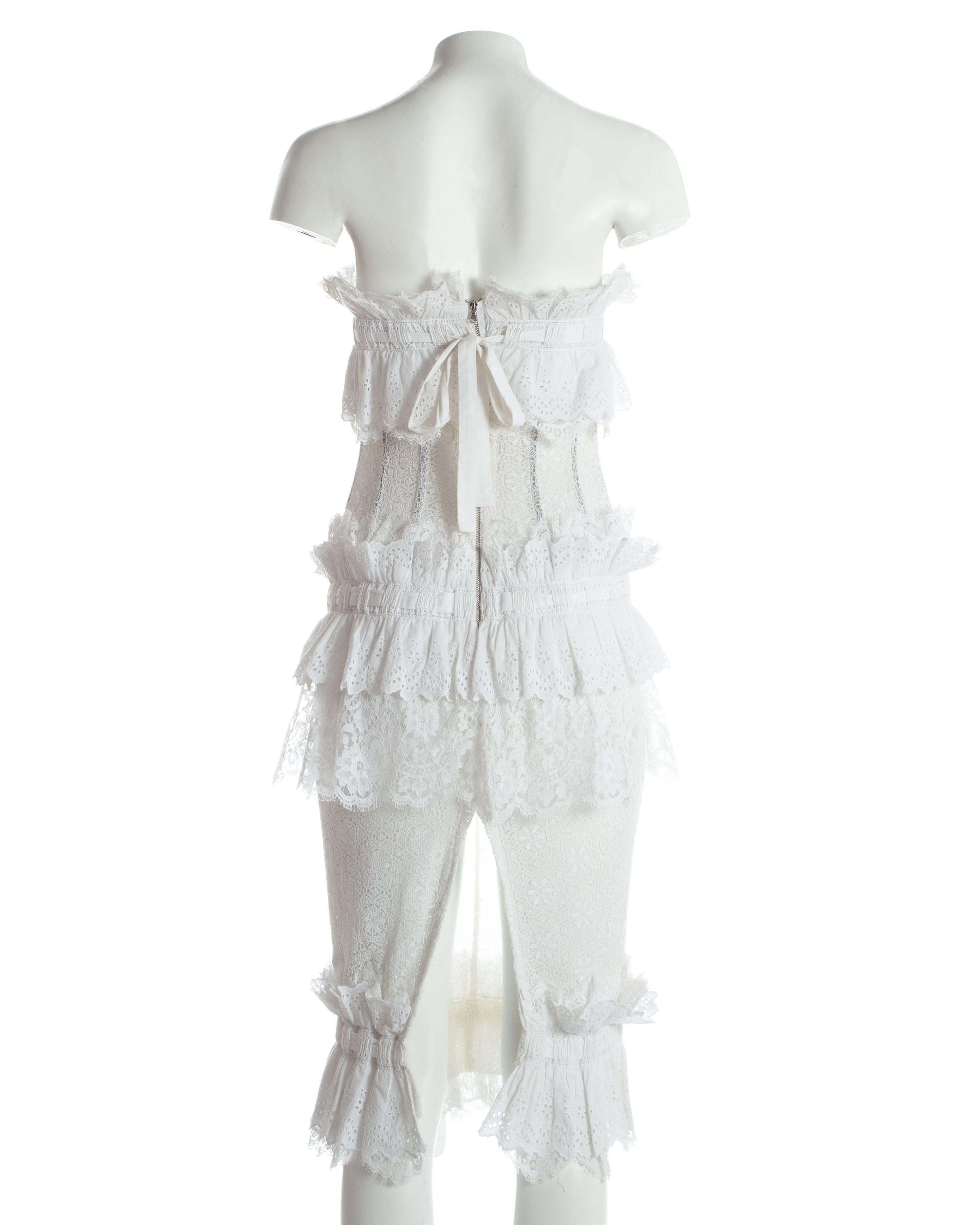 Dolce & Gabbana white Broderie Anglaise and lace corseted dress, S/S 2006 2