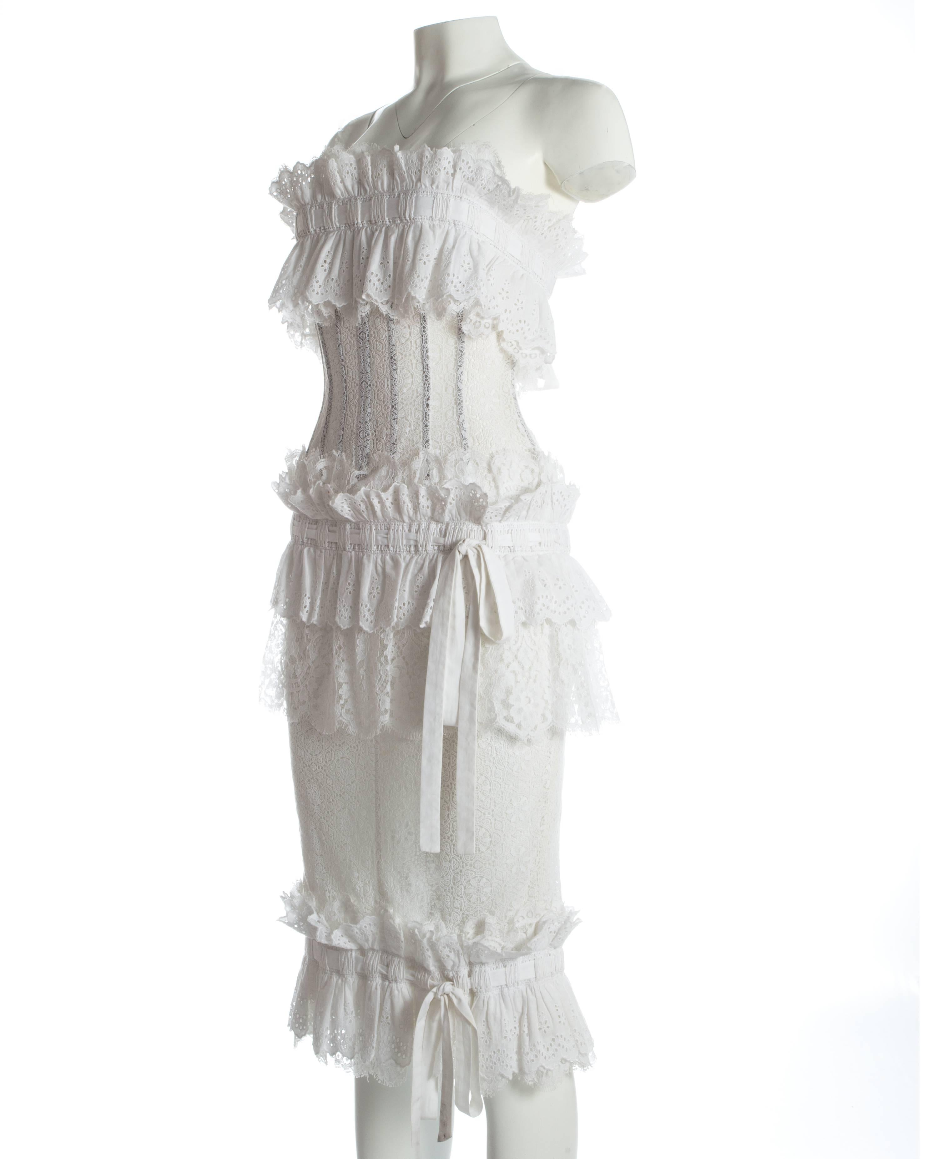 Dolce & Gabbana white Broderie Anglaise and lace corseted dress, S/S 2006 1