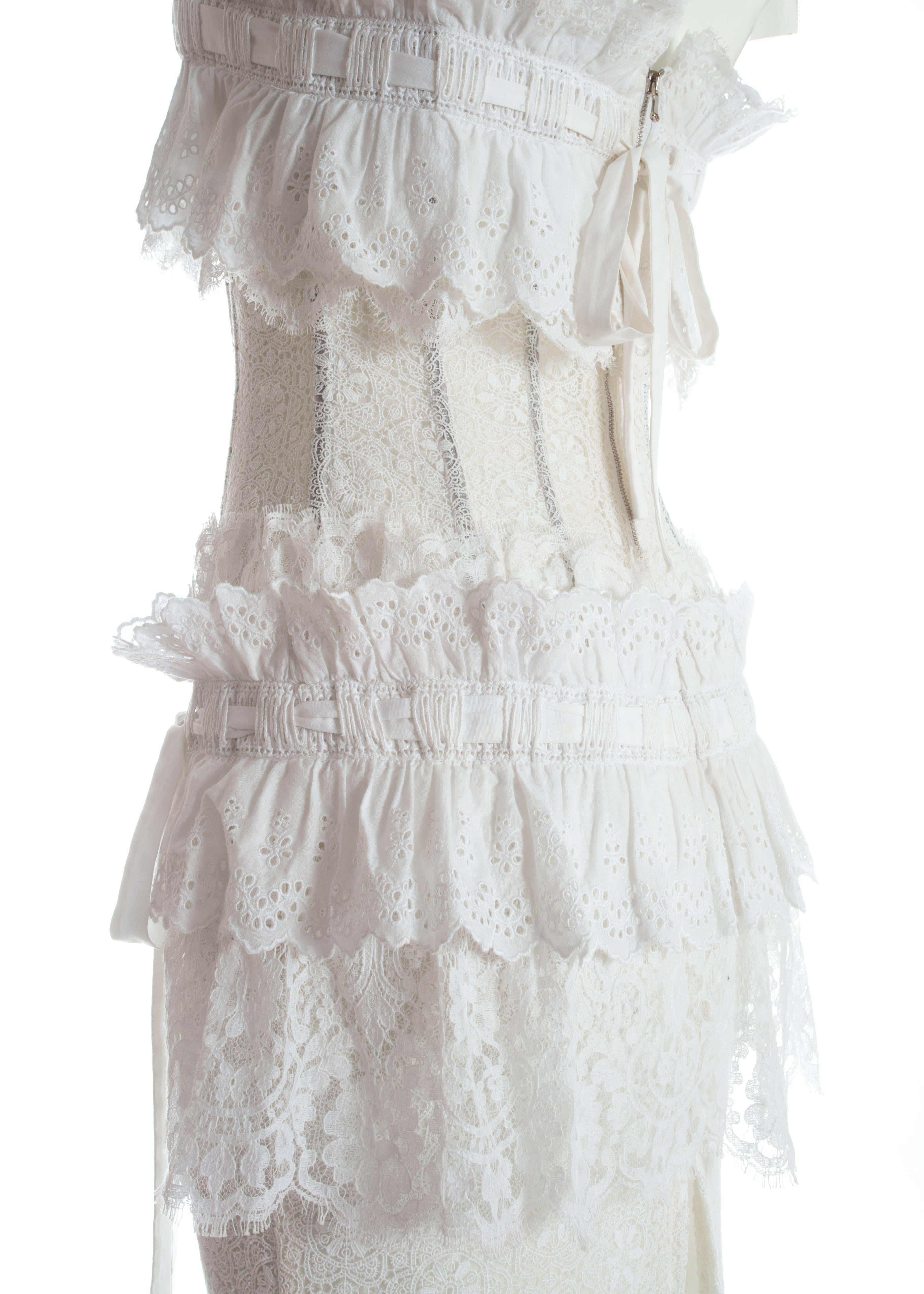 Dolce & Gabbana white Broderie Anglaise and lace corseted dress, S/S 2006 3