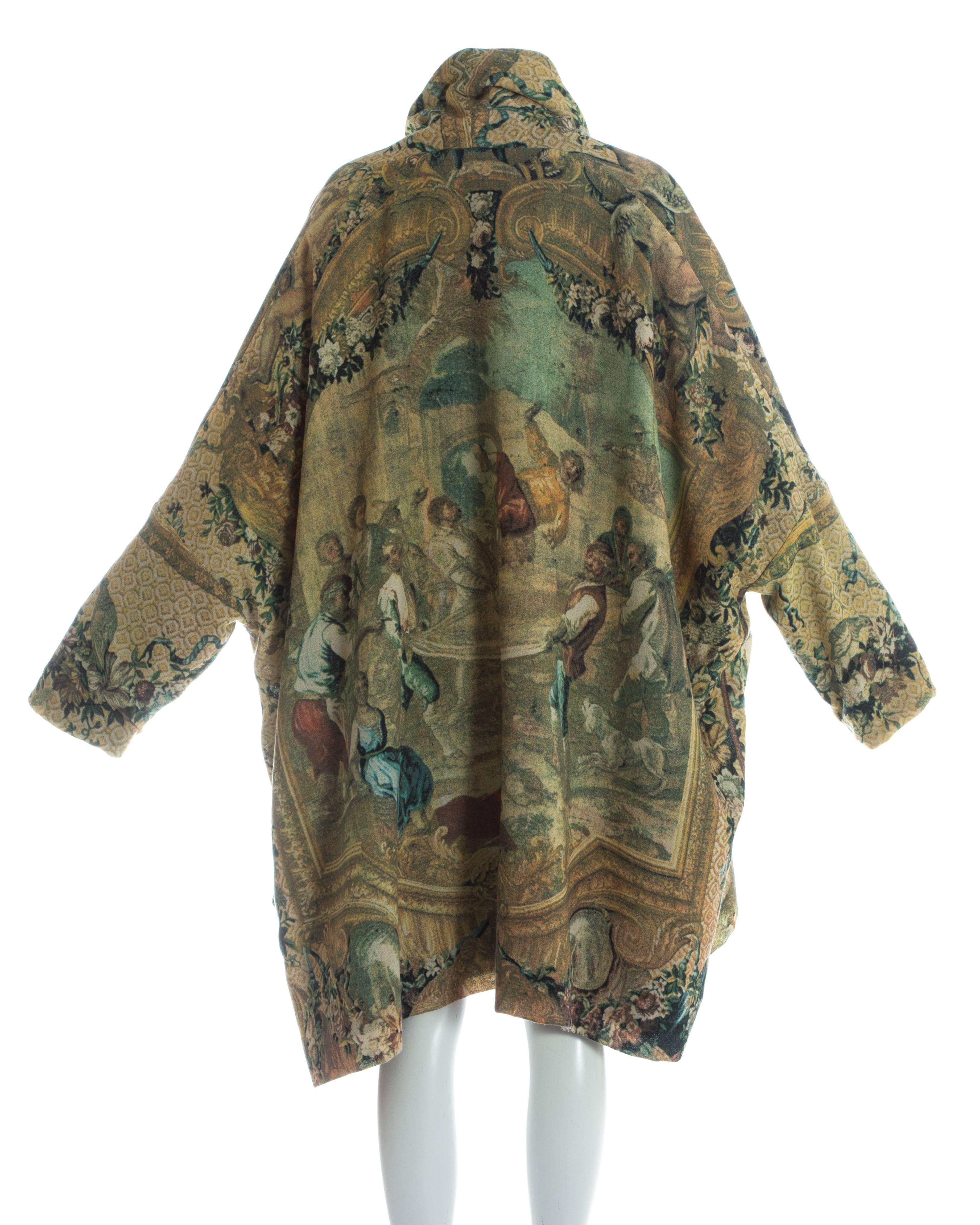 Women's or Men's Dolce & Gabbana wool crepe reversible blanket coat, c. 1989-90