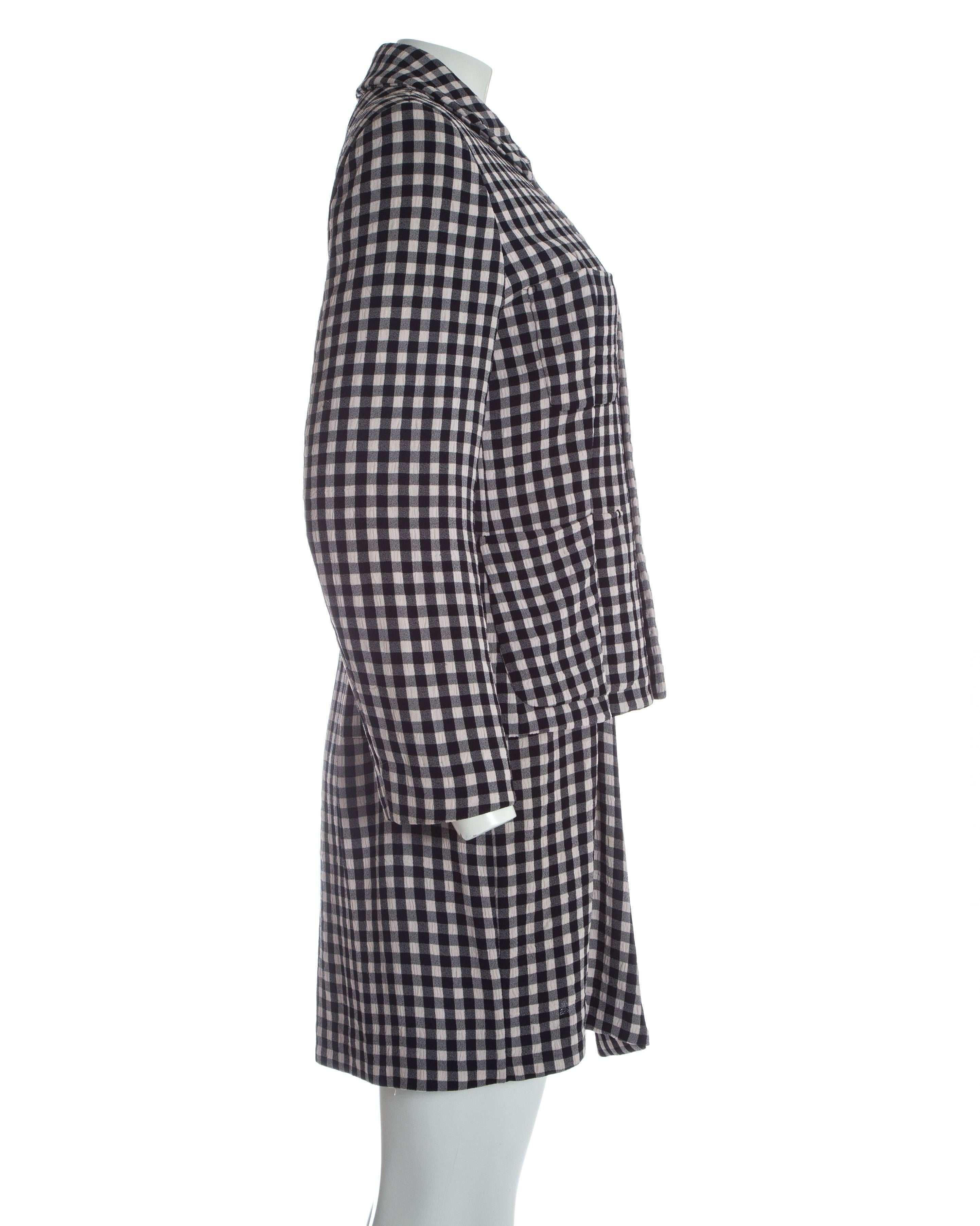 Comme des Garcons gingham crepe shirt dress, A / W 1995 In Excellent Condition For Sale In London, GB
