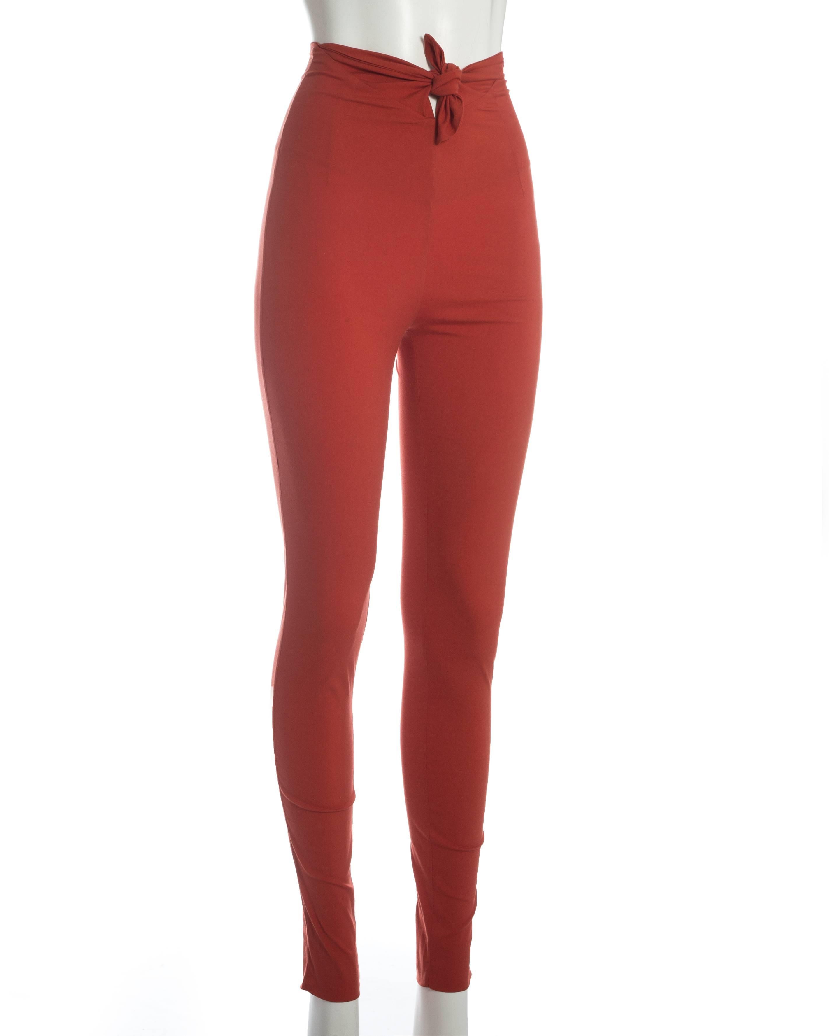 Dolce & Gabbana coral lycra and spandex pant suit, S / S 1991 In Excellent Condition In London, GB