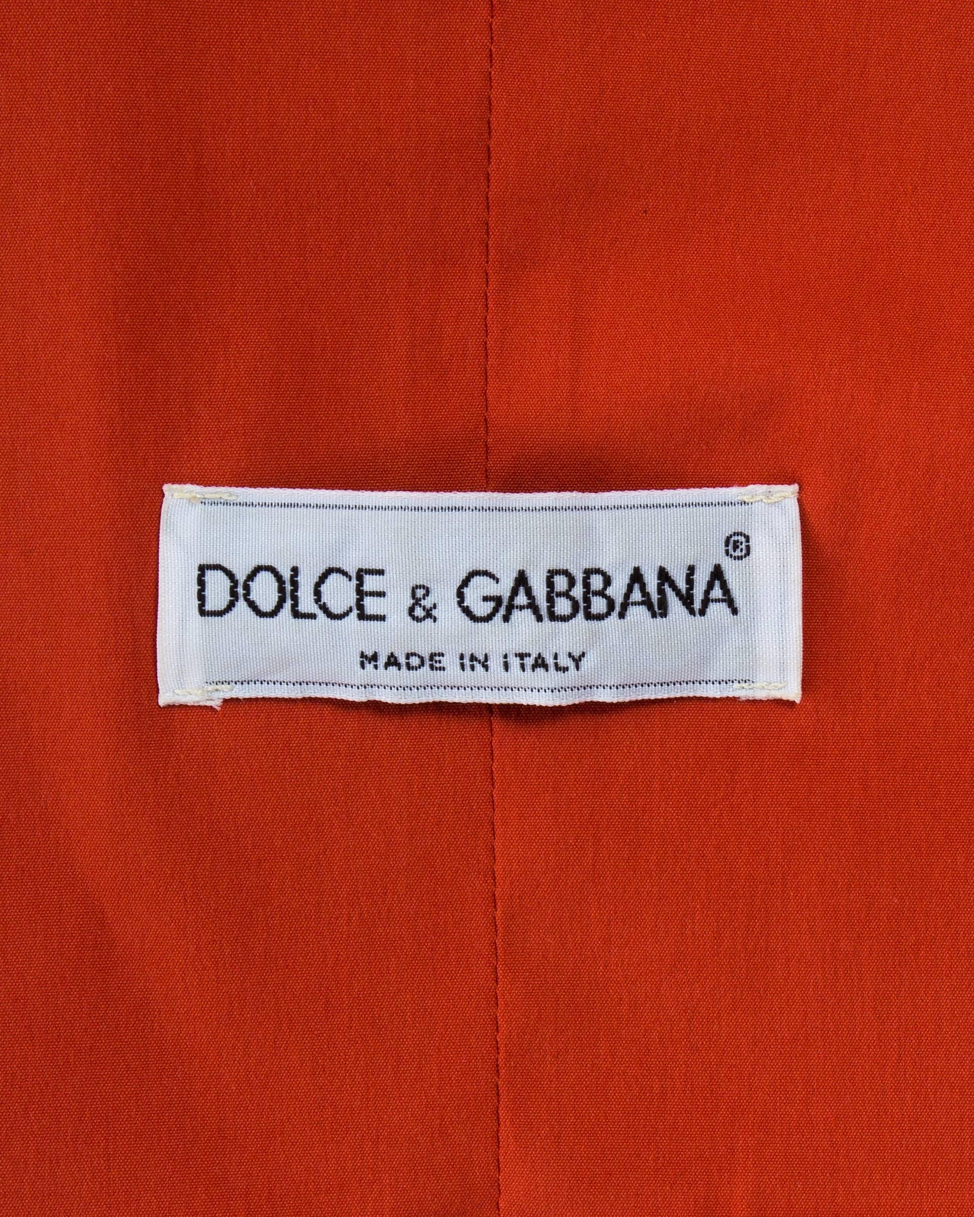 Women's Dolce & Gabbana coral lycra and spandex pant suit, S / S 1991