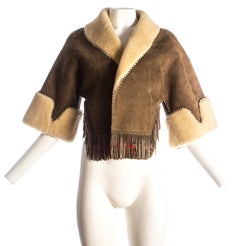 Azzedine Alaia brown shearling fringed bolero jacket, circa 1998