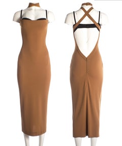 Dolce & Gabbana nude bodycon bondage choker dress, ca. 1990-1999