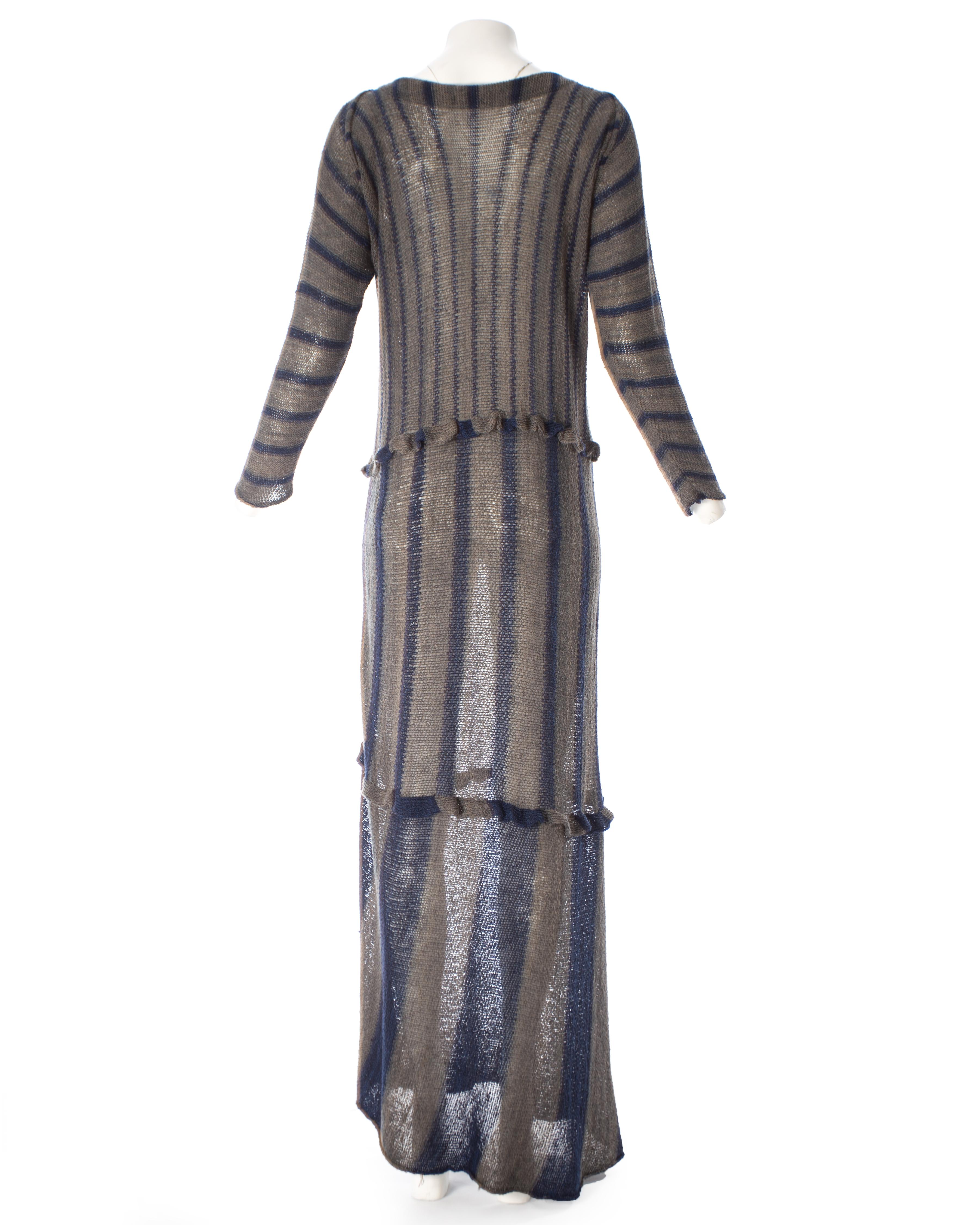 Issey Miyake striped knitted maxi dress, ss 1984 In Good Condition In London, GB