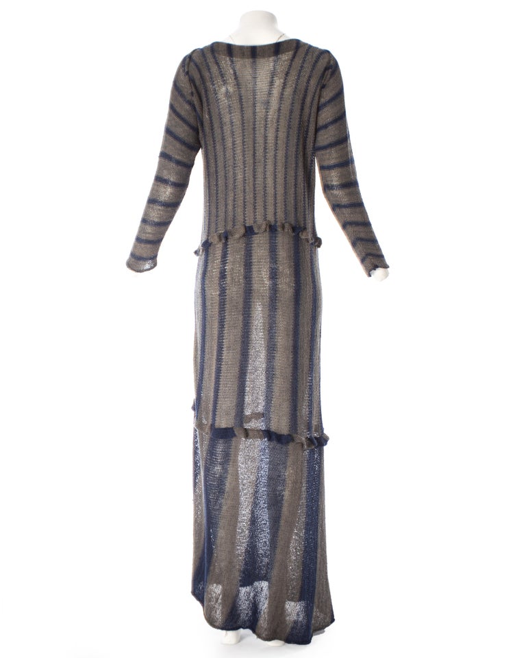 Sump Opfattelse Ond Issey Miyake striped knitted maxi dress, ss 1984 For Sale at 1stDibs