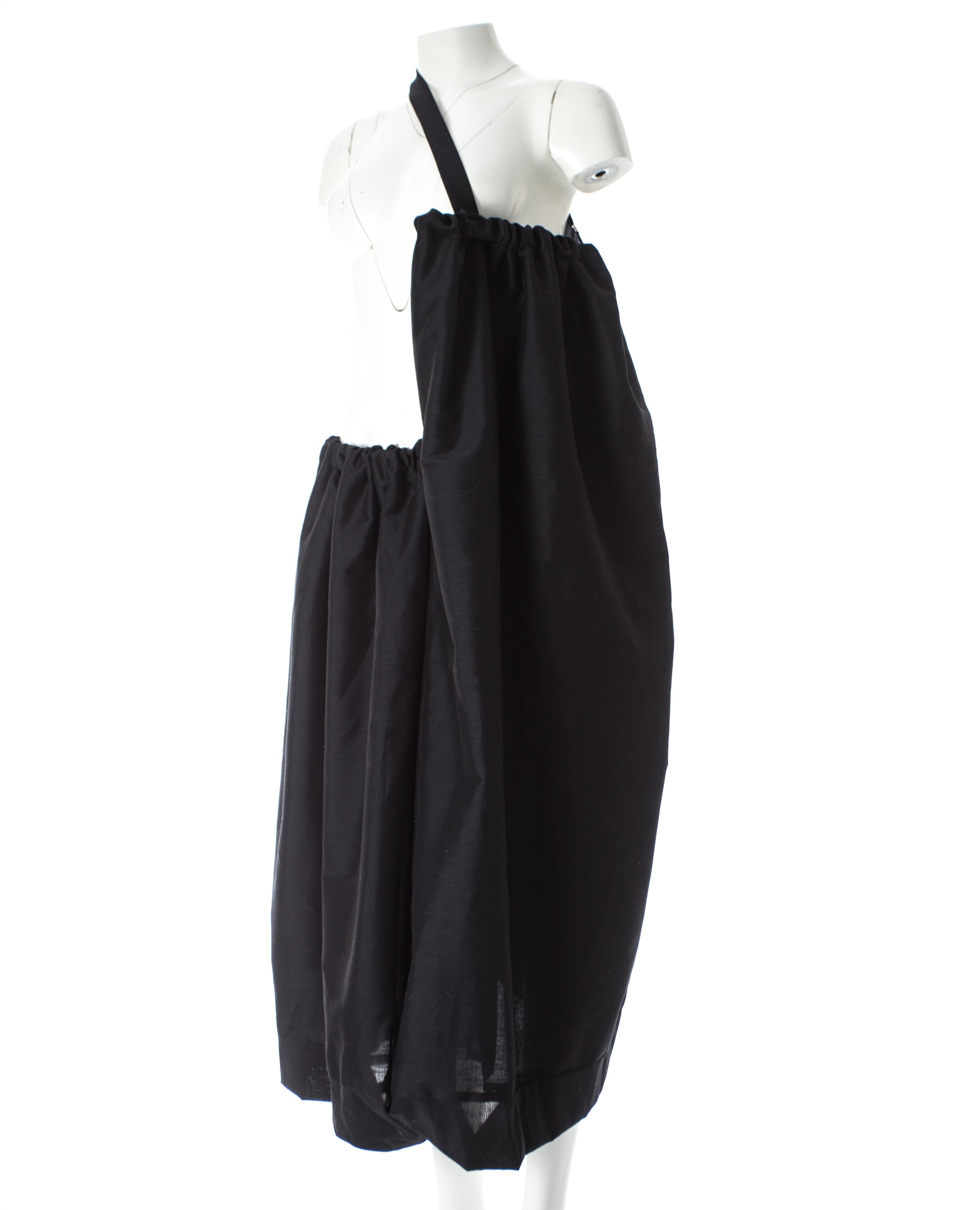 Women's Yohji Yamamoto black convertible dress / skirt / bag combination, S / S 2001