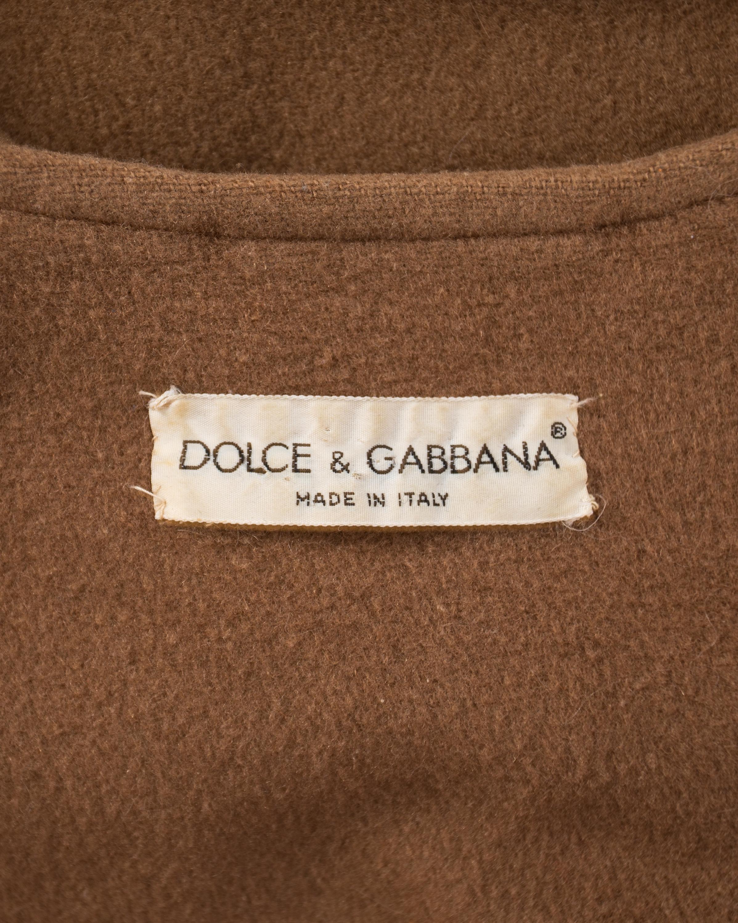 Dolce & Gabbana camal wool oversized balloon drawstring hem coat, AW 1986 4