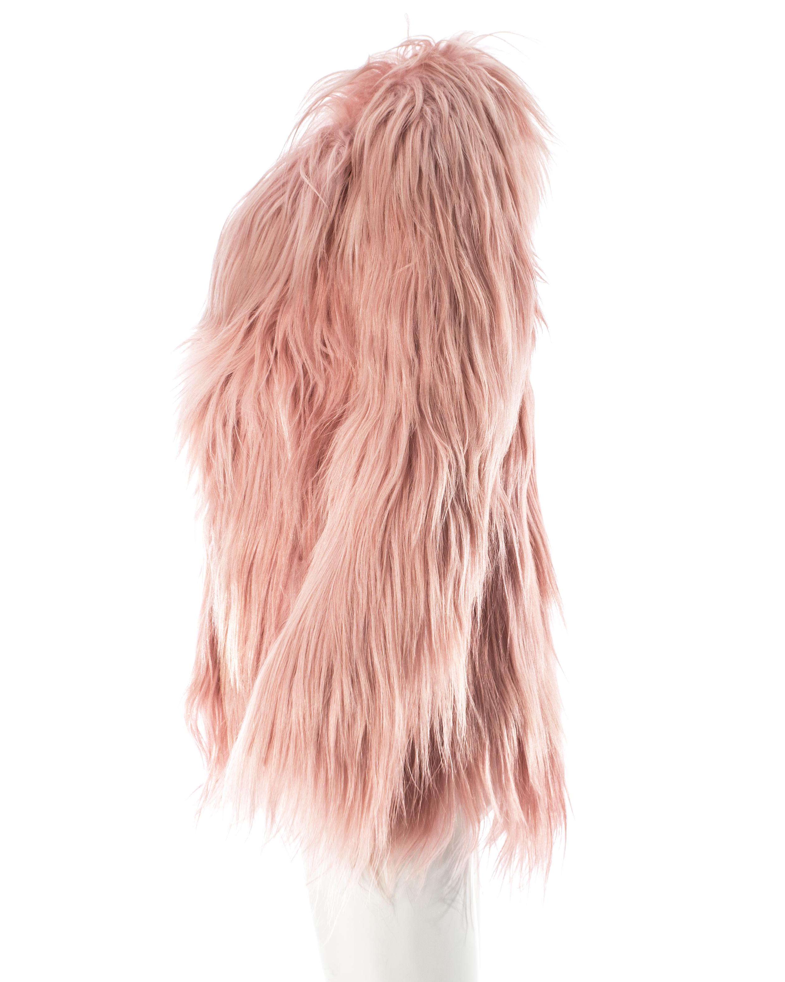 Beige Gucci dusty pink goat hair jacket, AW 2014 