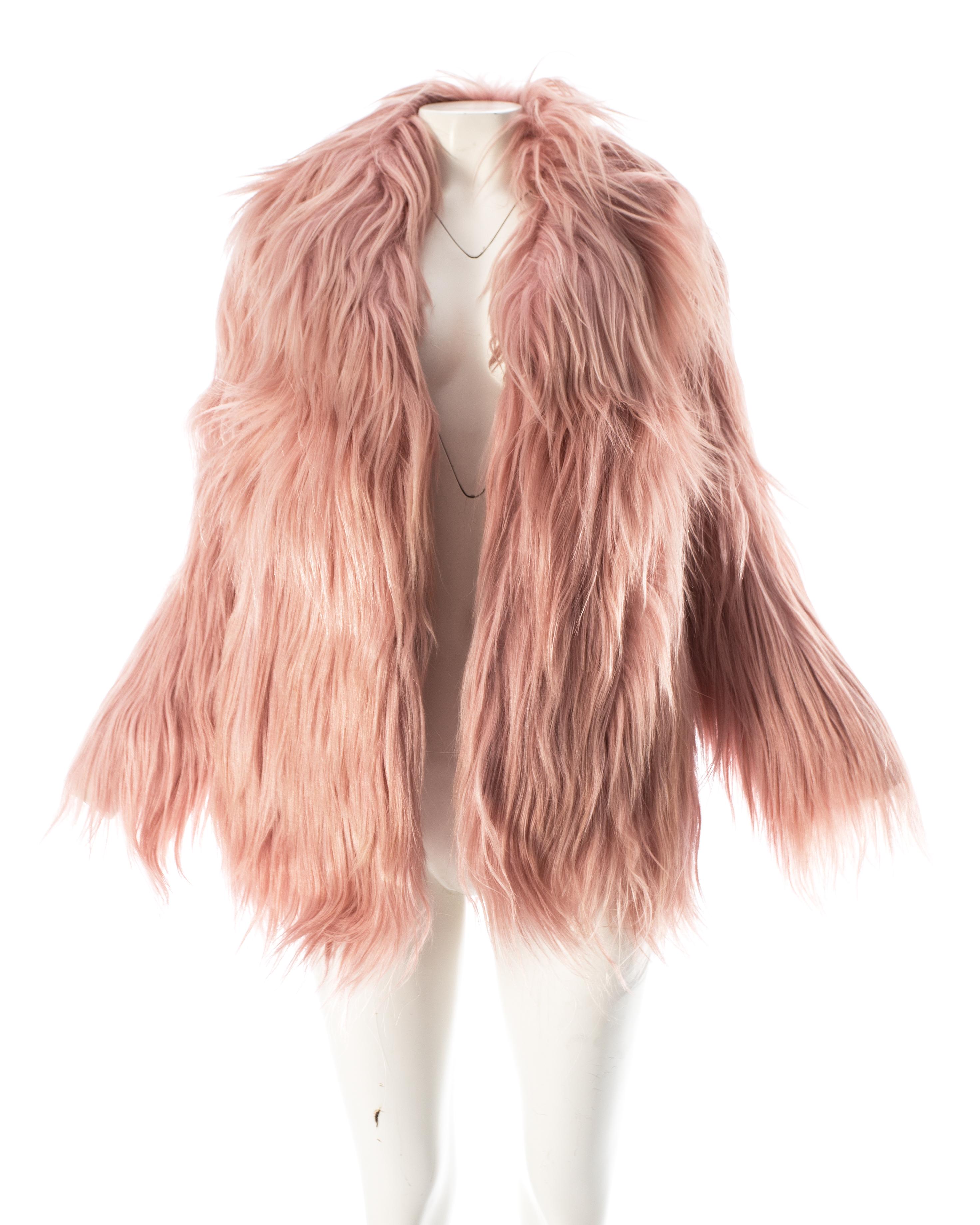 Women's Gucci dusty pink goat hair jacket, AW 2014 