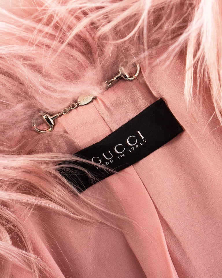 Gucci dusty pink goat hair jacket, AW 2014 at 1stDibs