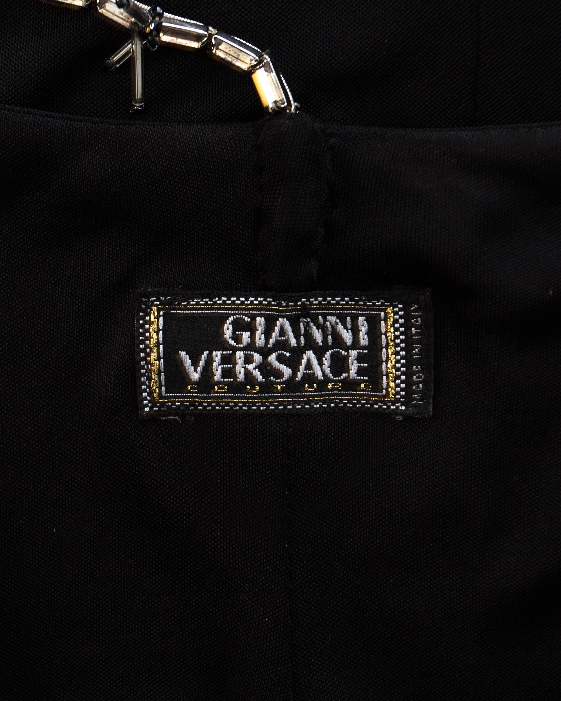 Gianni Versace black silk jersey backless evening dress, AW 1998 3
